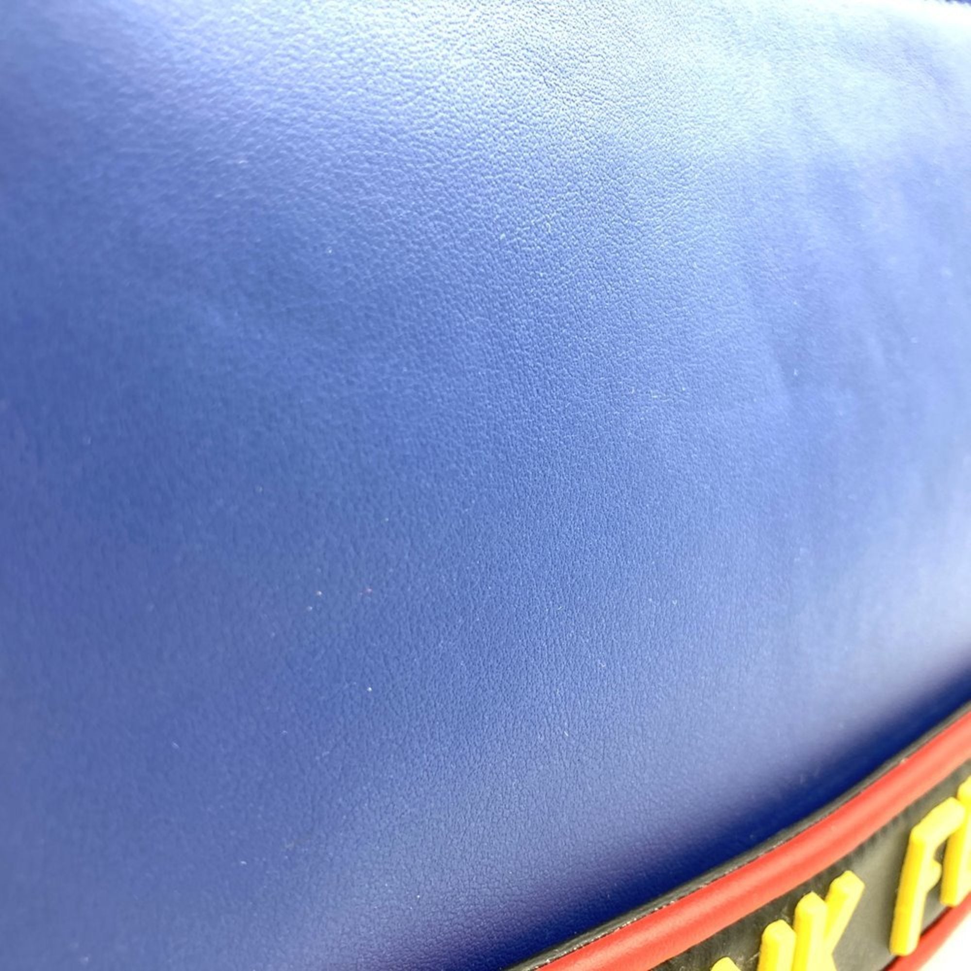 Fendi Blue Leather Clutch Bag Pouch (Pre-Owned)