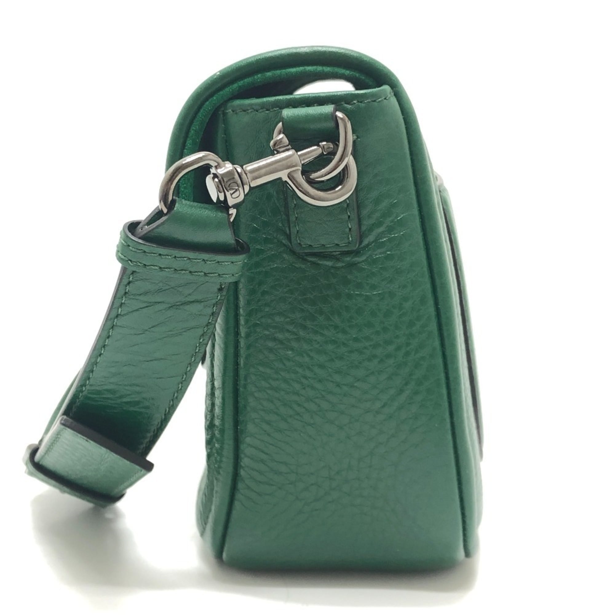 Valentino Garavani Green Leather Handbag Shoulder Bag (Pre-Owned)