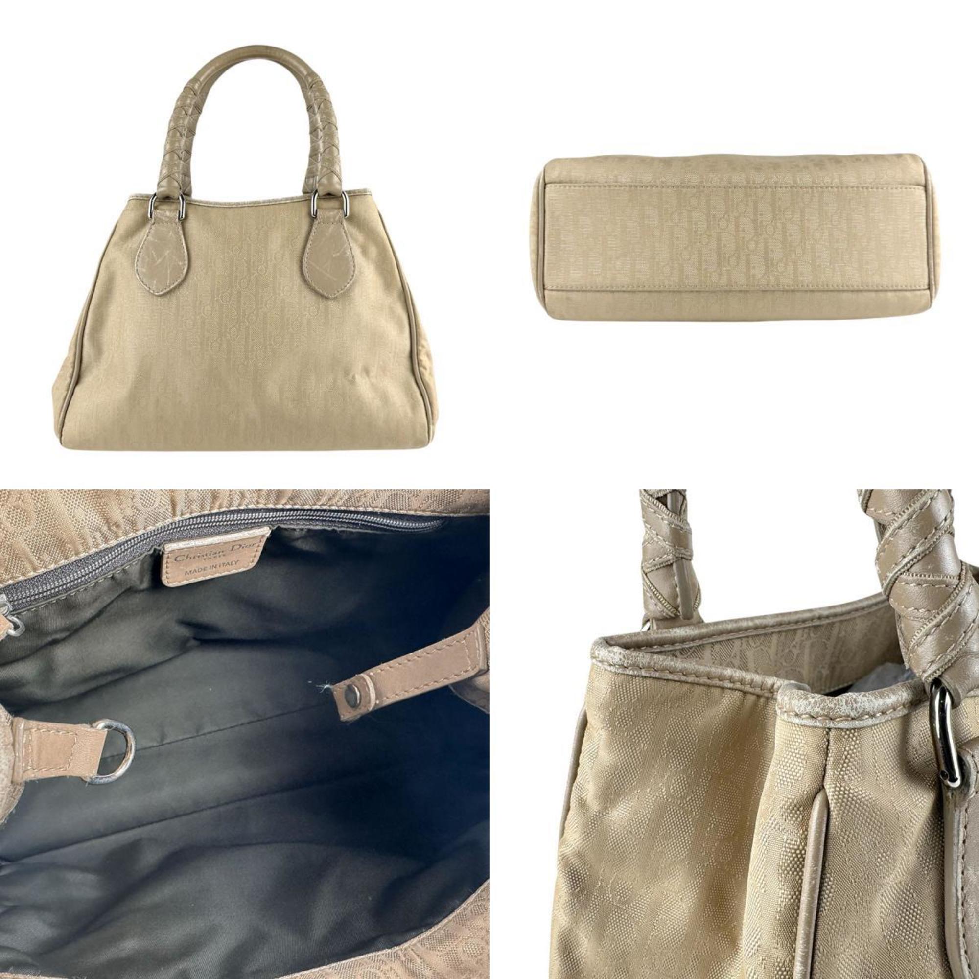 Christian Dior Beige Nylon Canvas Handbag (Pre-Owned)