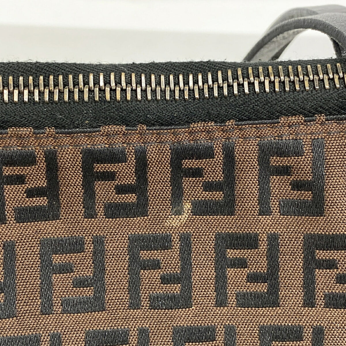 Fendi Black Brown Nylon Canvas Tote Bag (Pre-Owned)