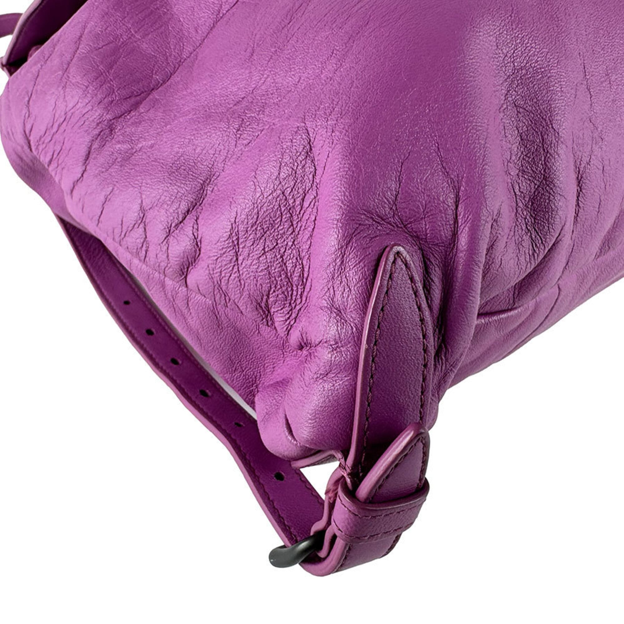 Bottega Veneta Purple Leather Backpack (Pre-Owned)