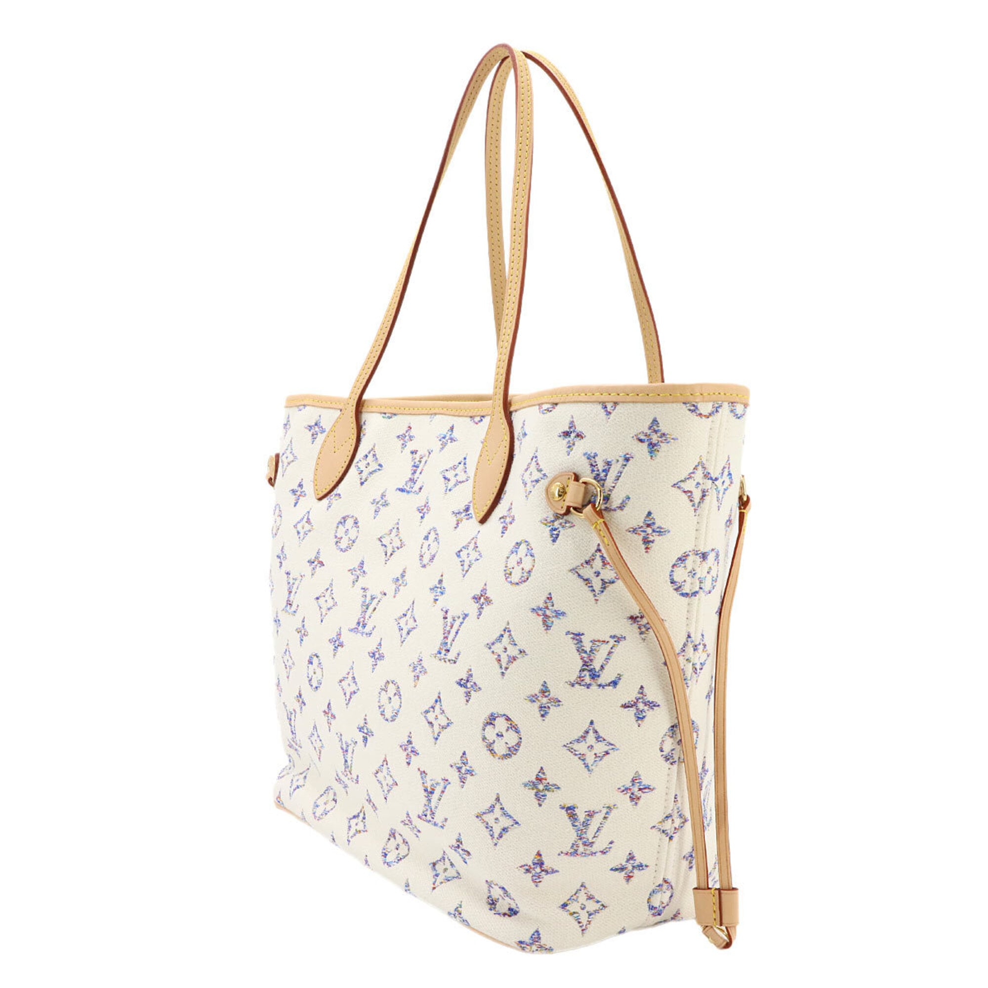 Louis Vuitton Multi-Color White Jacquard Handbag Tote Bag (Pre-Owned)