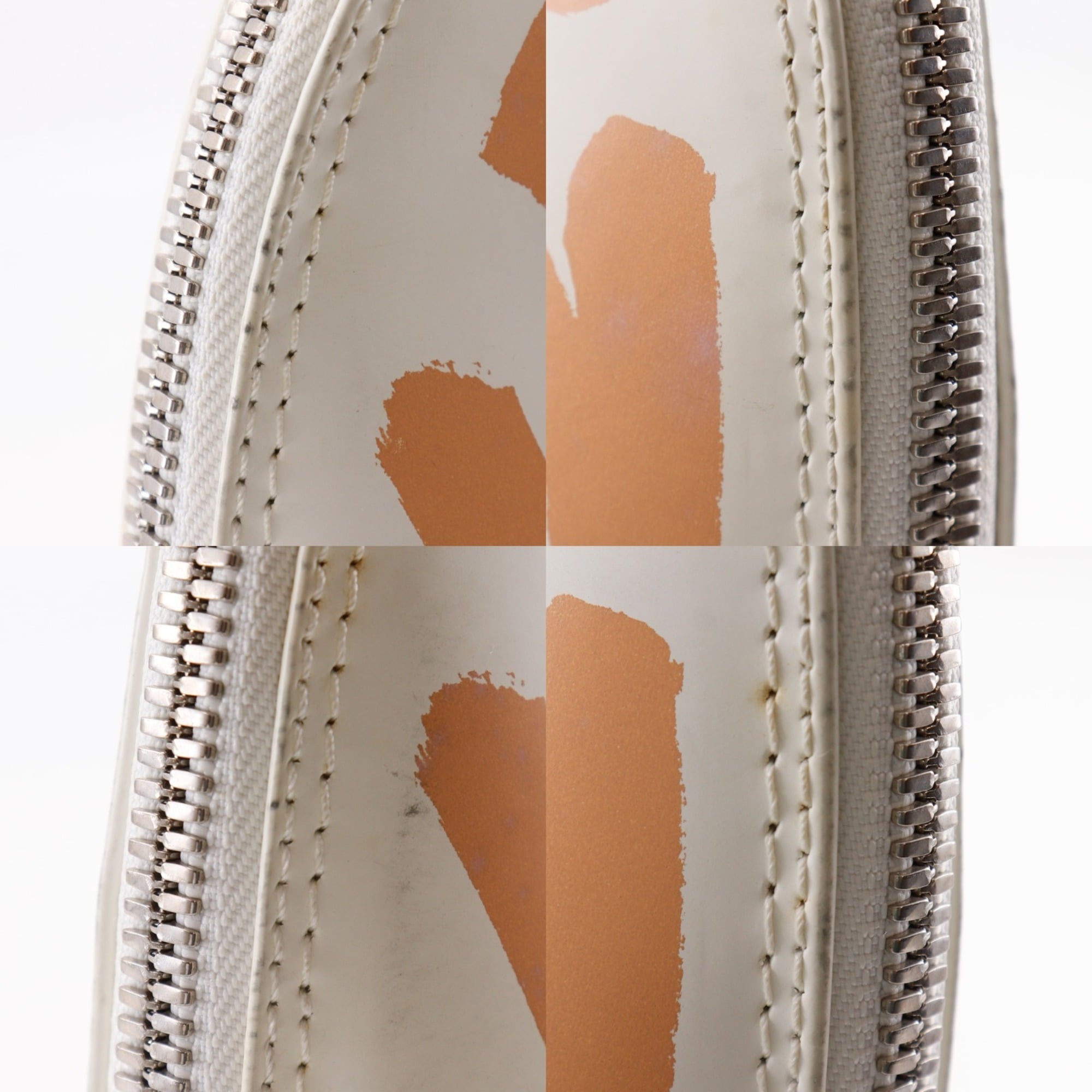 Louis Vuitton Beige White Leather Handbag (Pre-Owned)