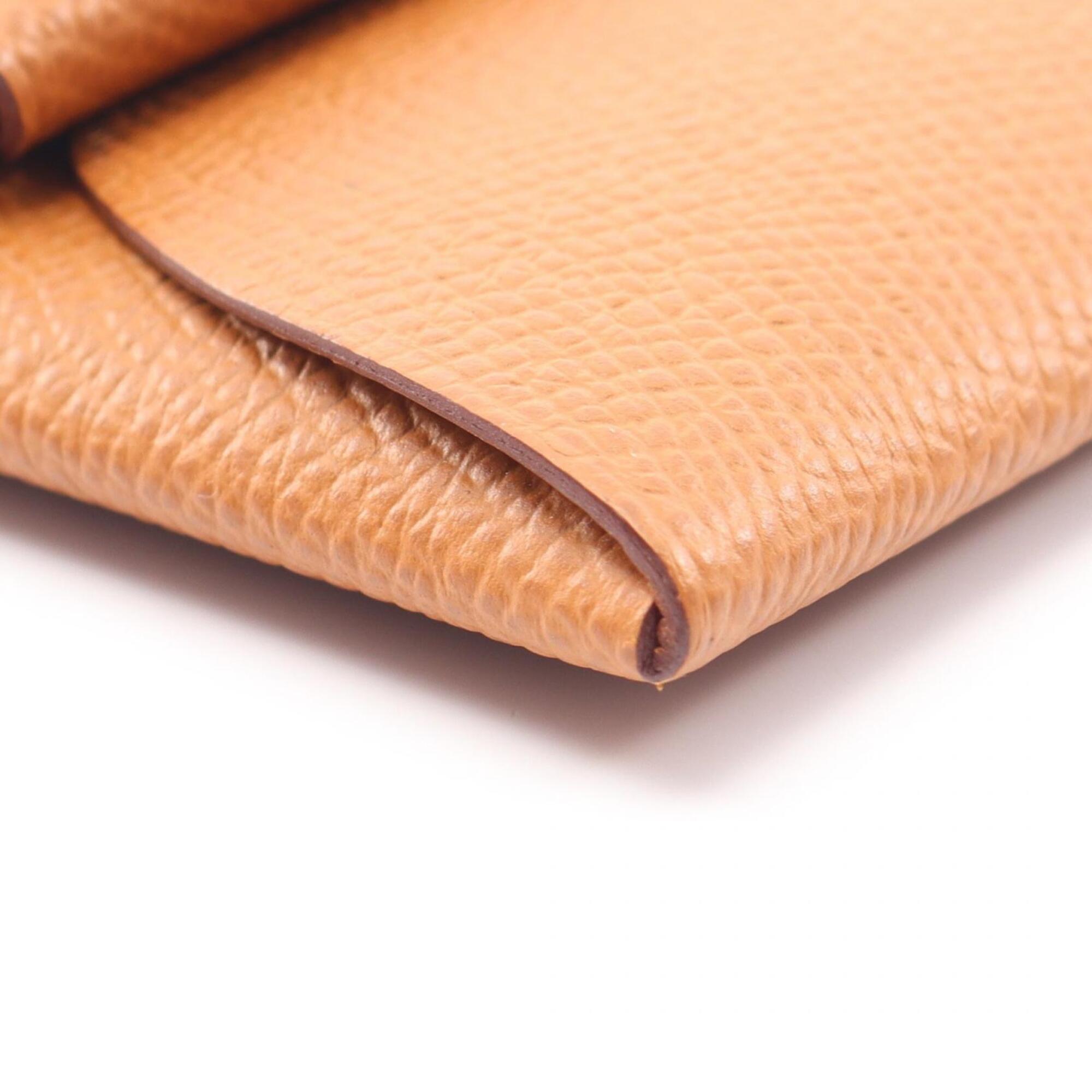 Hermes Gold Brown Epsom Leather Leather Coin Purse/Coin Case (Pre-Owned)