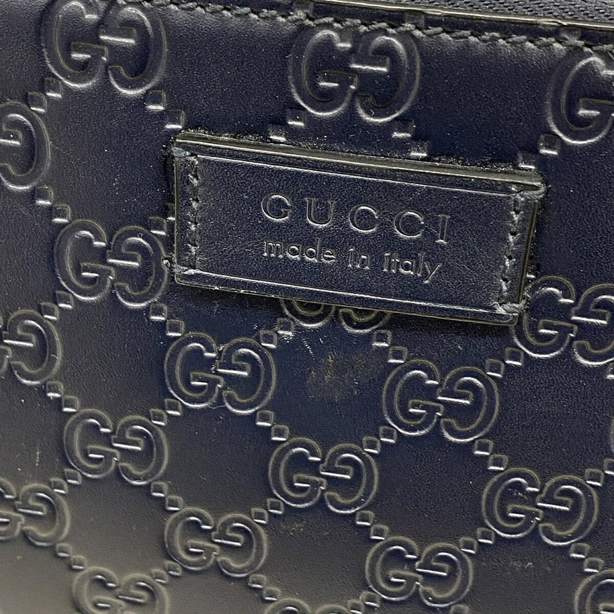 Gucci Navy Leather Shoulder Bag (Pre-Owned)