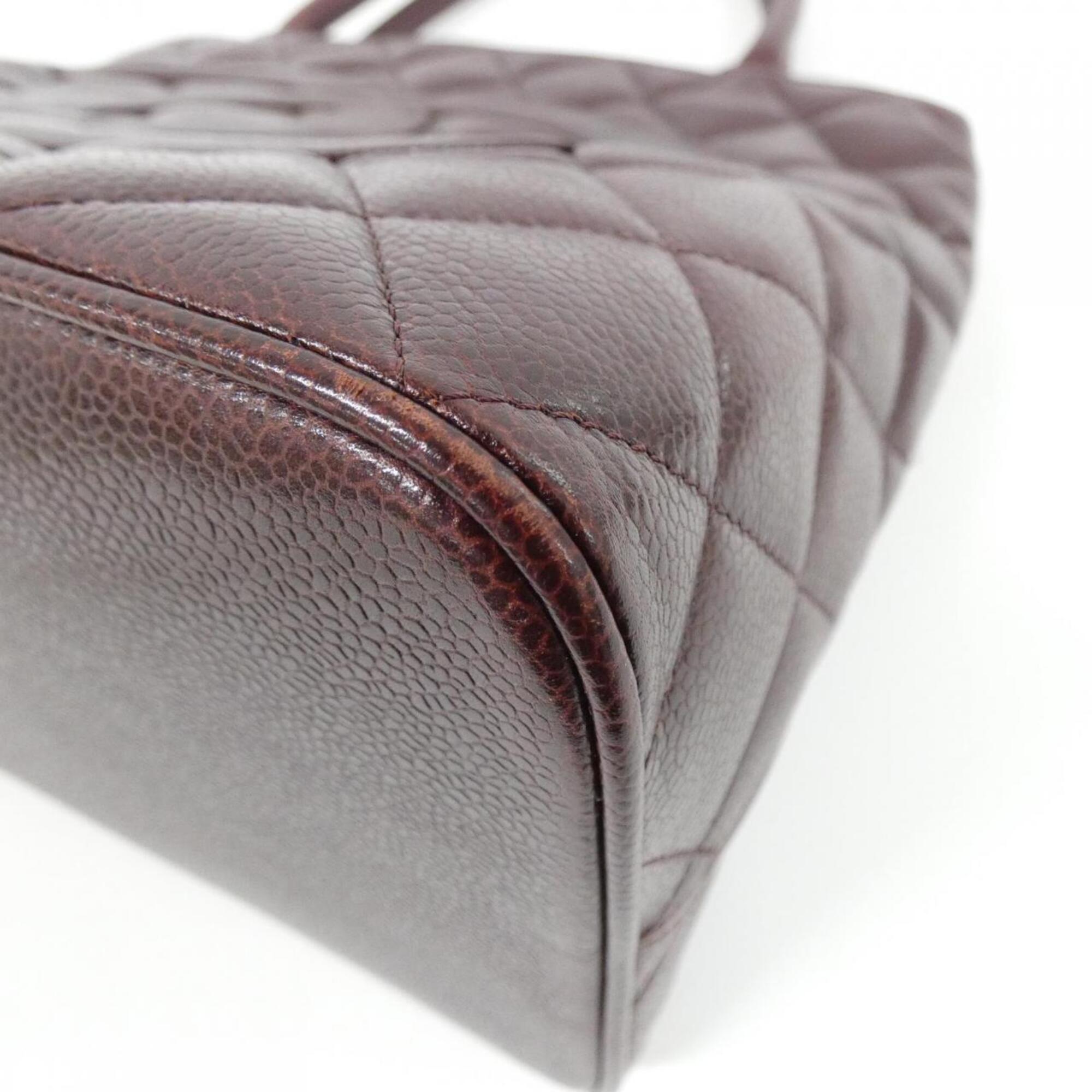 Chanel Bordeaux Grained Calfskin Handbag (Pre-Owned)