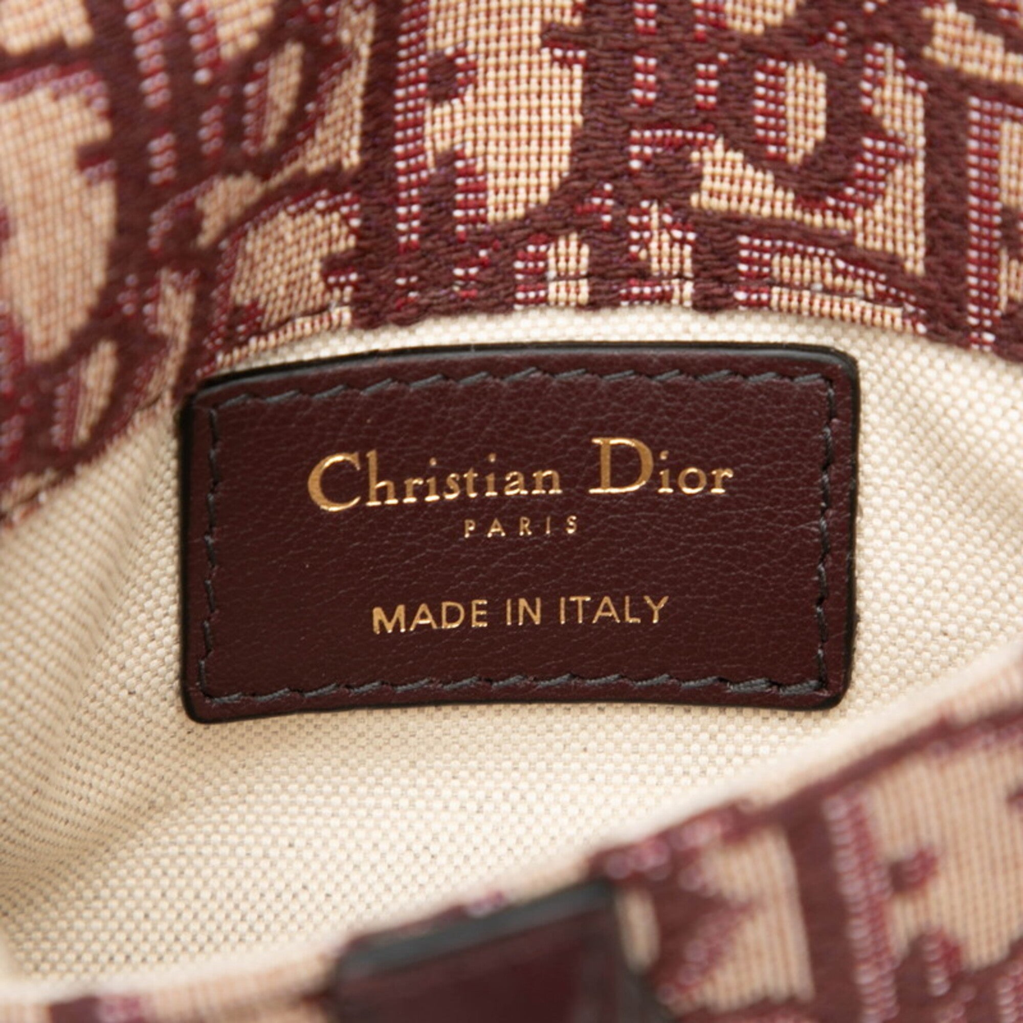 Christian Dior Beige Wine Canvas Leather Sling Bag (Pre-Owned)