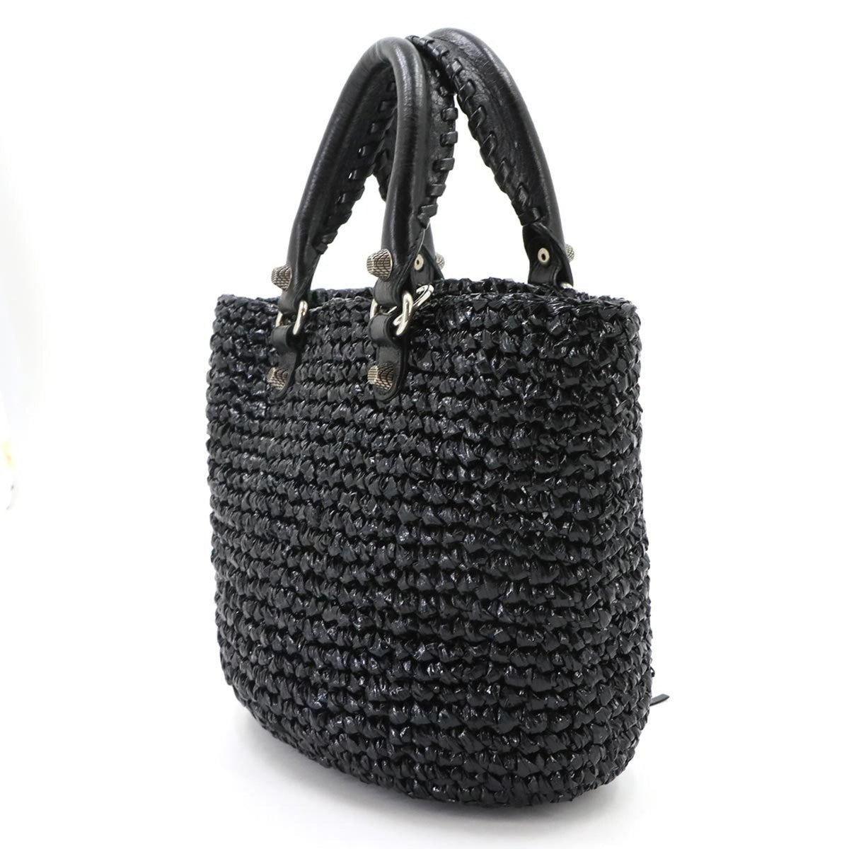Balenciaga Black Polypropylene Leather Basket Handbag (Pre-Owned)