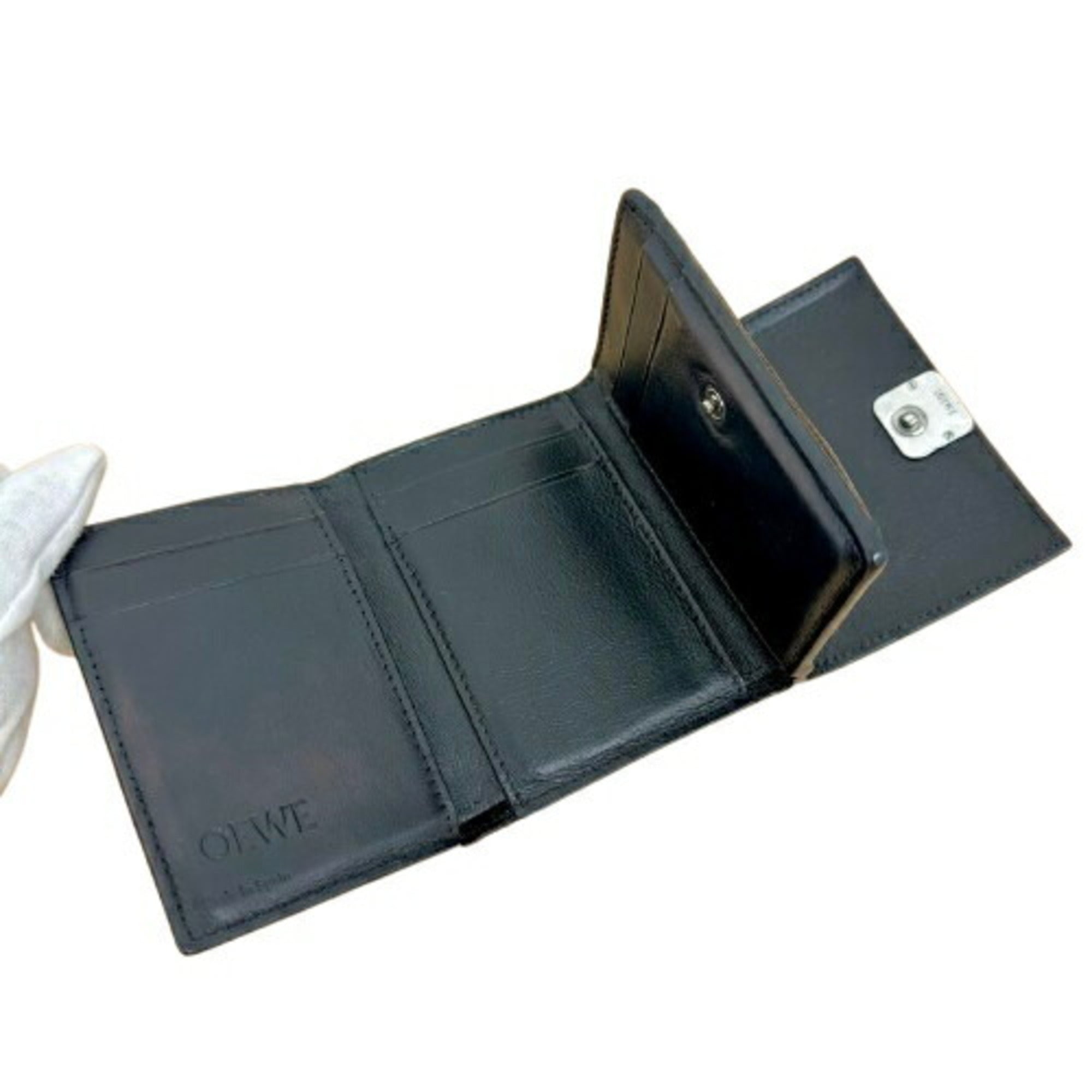 Loewe Black Leather Wallet (Tri-Fold) (Pre-Owned)