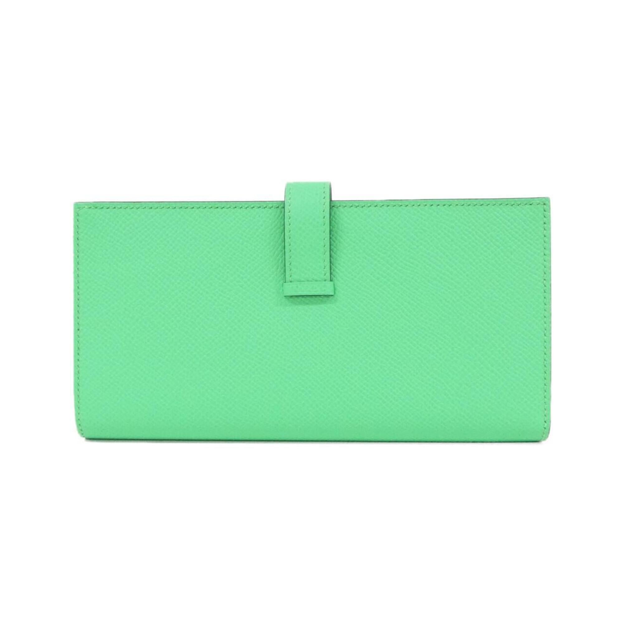 Hermes Green Epsom Leather Long Wallet (Bi-Fold) (Pre-Owned)