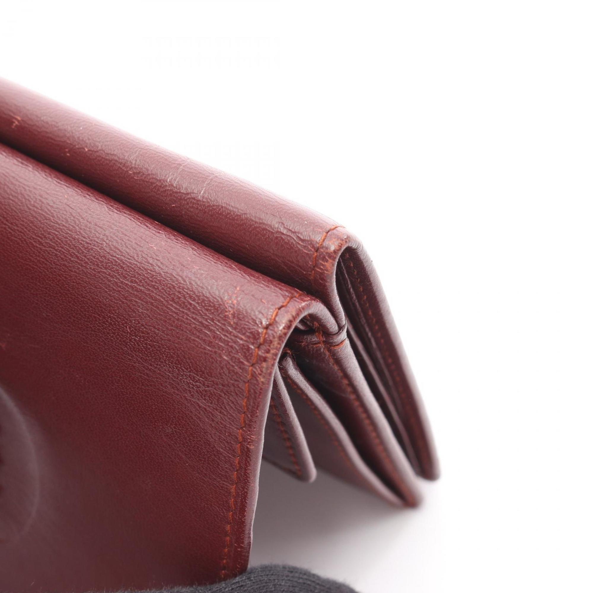 Cartier Bordeaux Leather Wallet (Bi-Fold) (Pre-Owned)