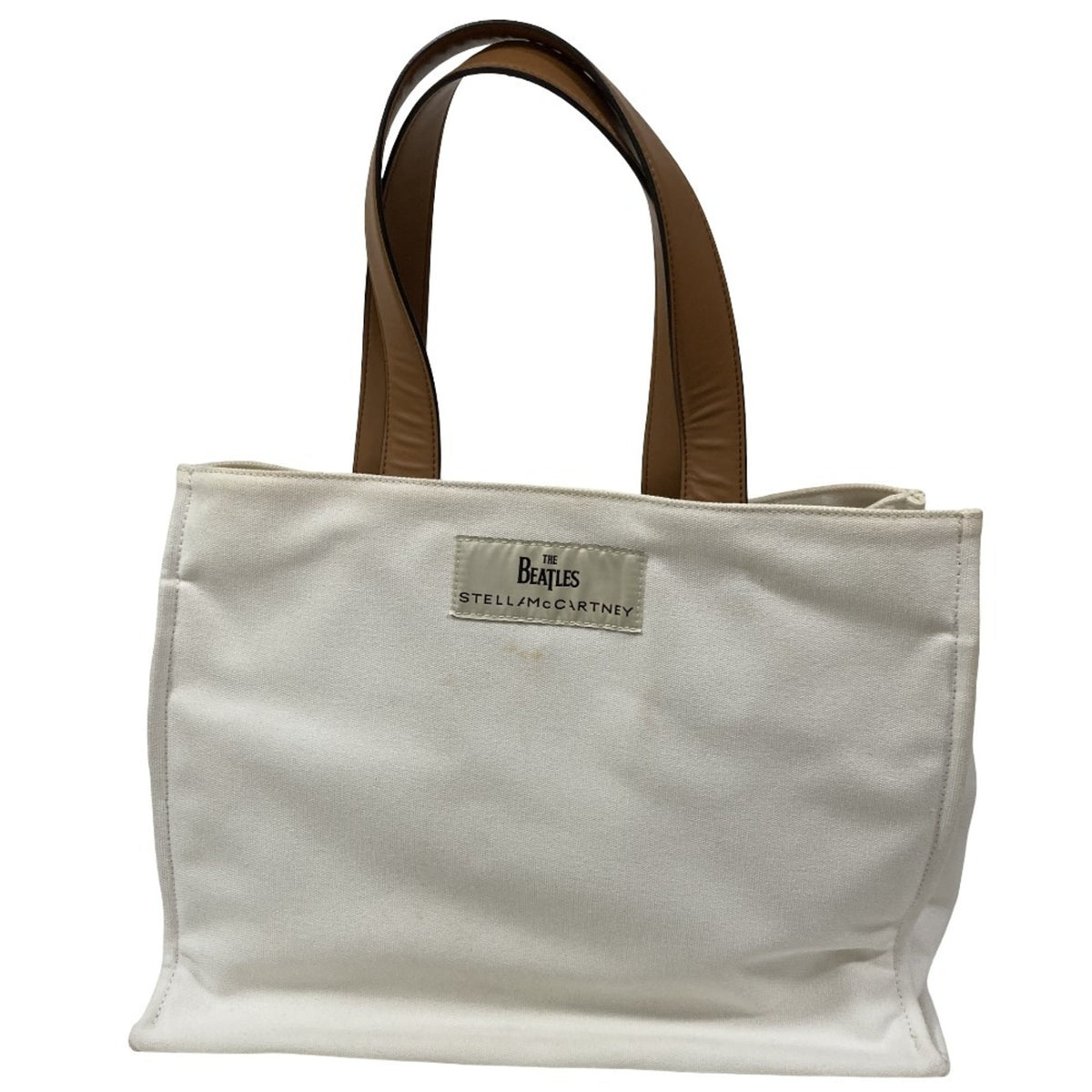 Stella Mccartney White Yellow Canvas Tote Bag (Pre-Owned)