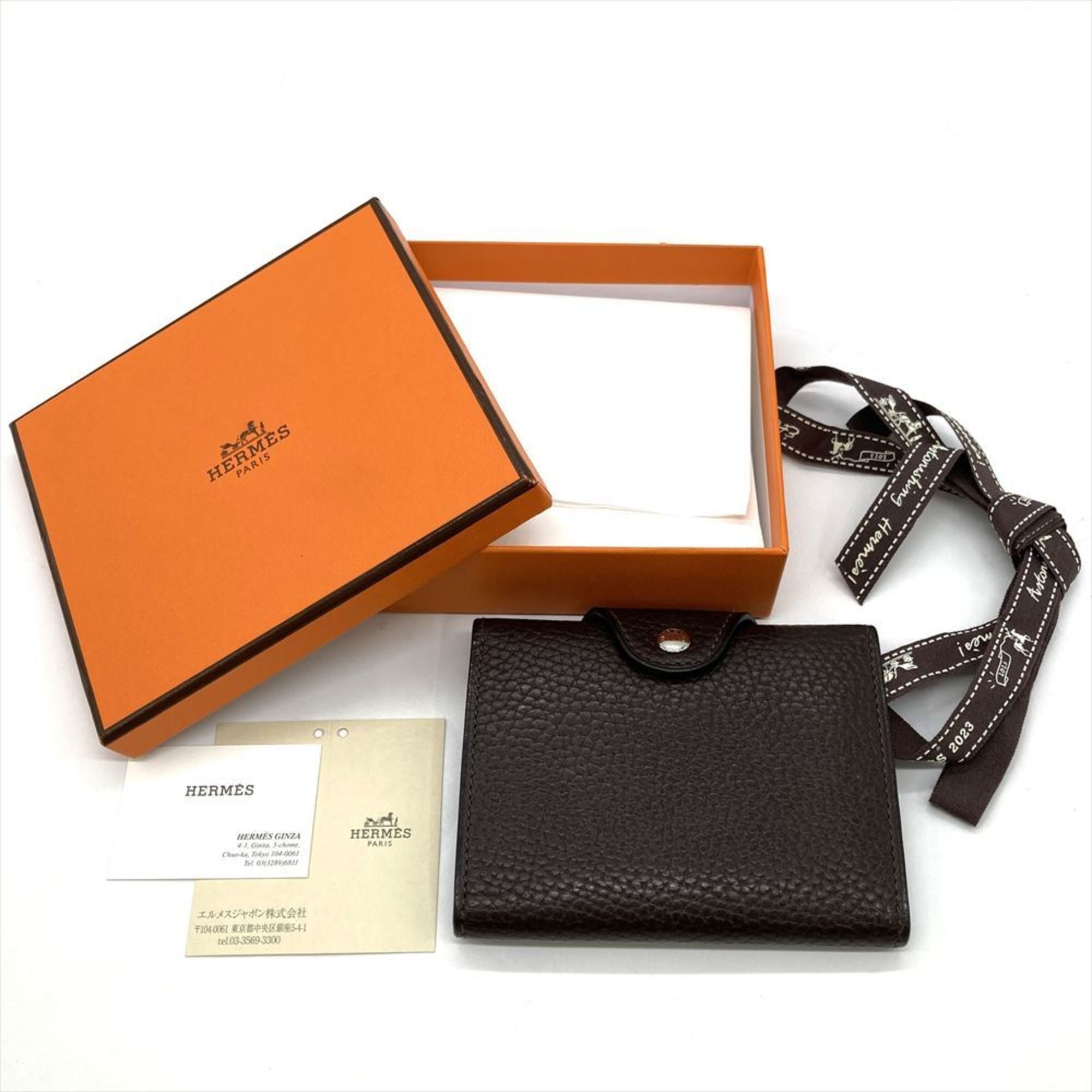 Hermes Brown Vache Leather Wallet (Bi-Fold) (Pre-Owned)