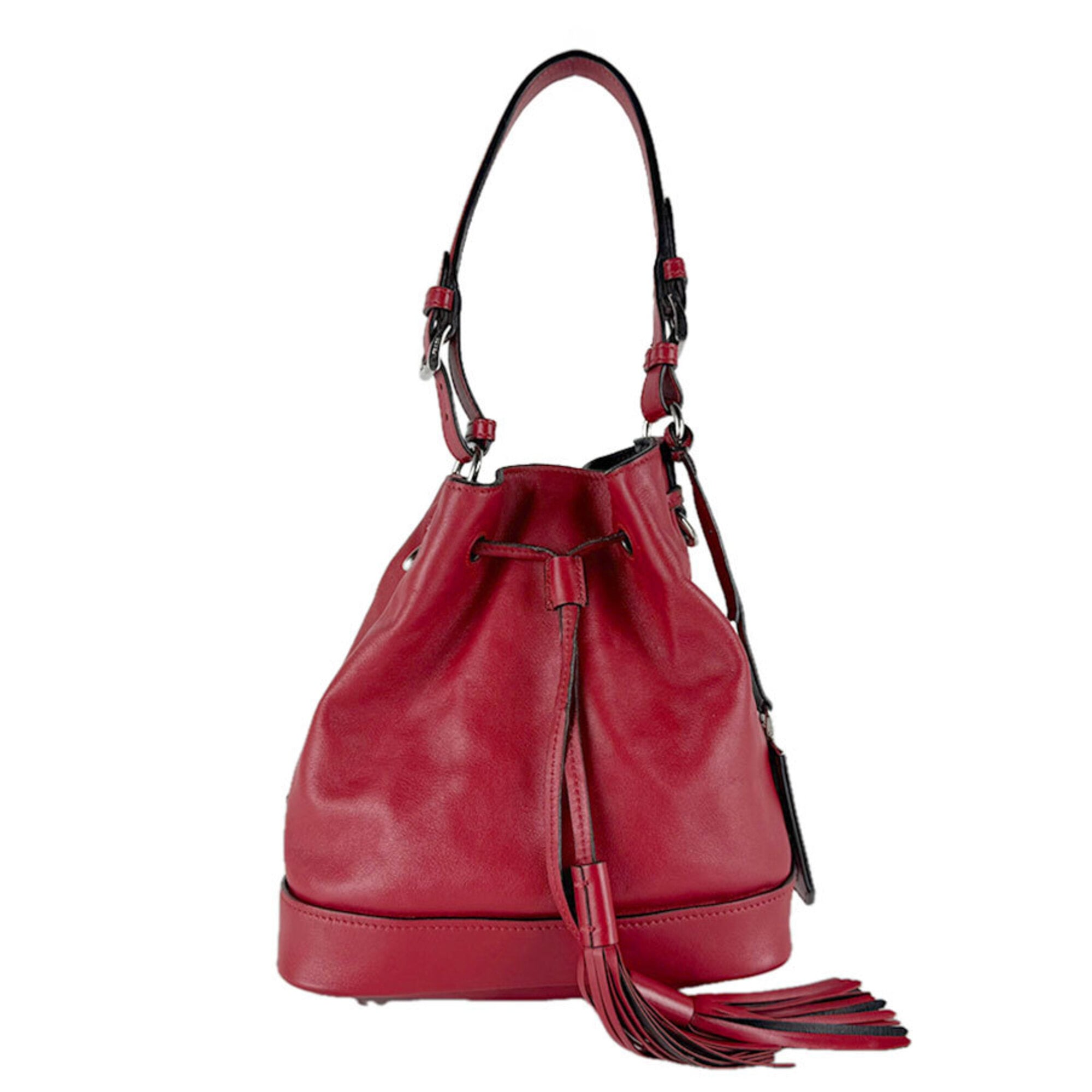Prada Red Color Leather Shoulder Bag (Pre-Owned)