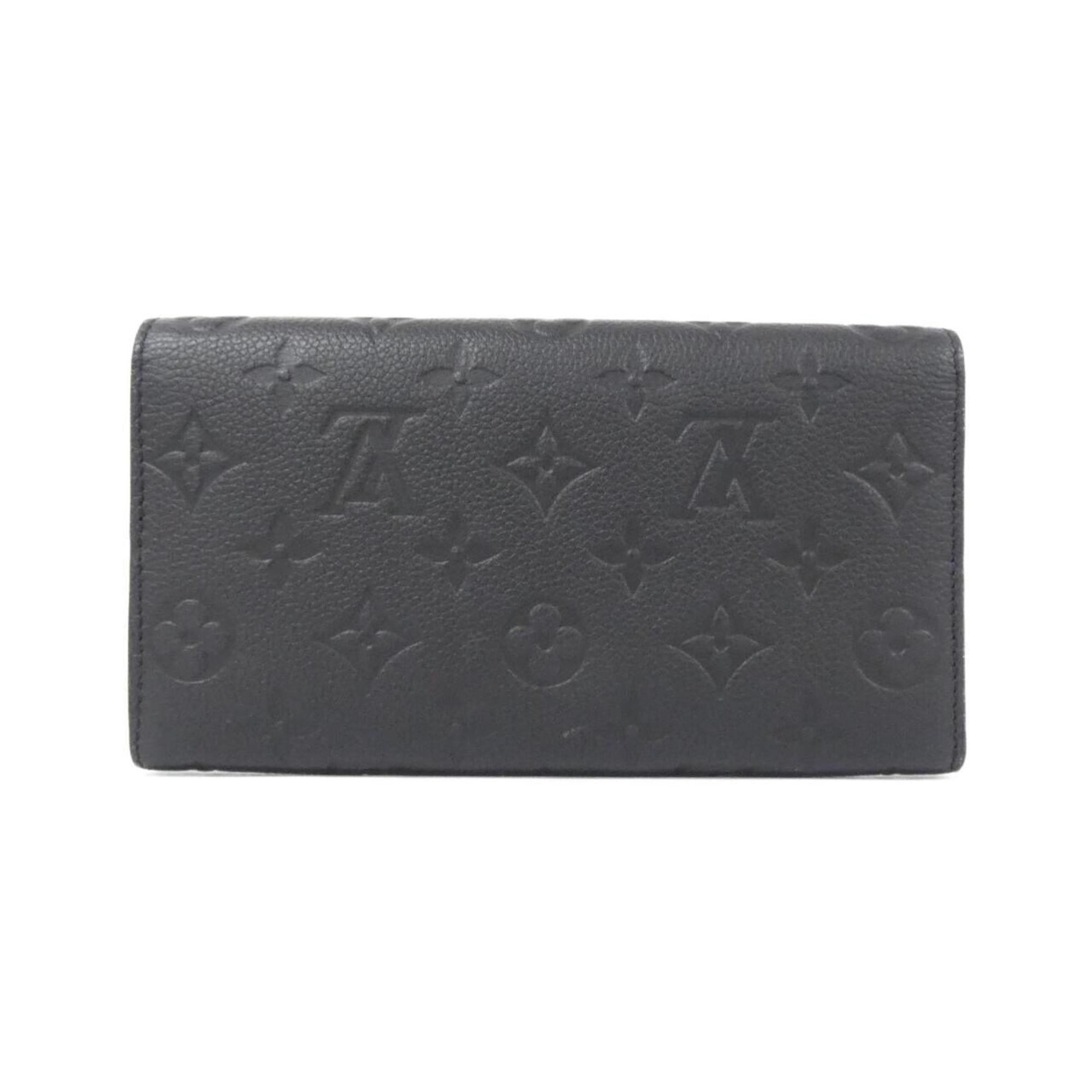 Louis Vuitton Black Leather Long Wallet (Bi-Fold) (Pre-Owned)