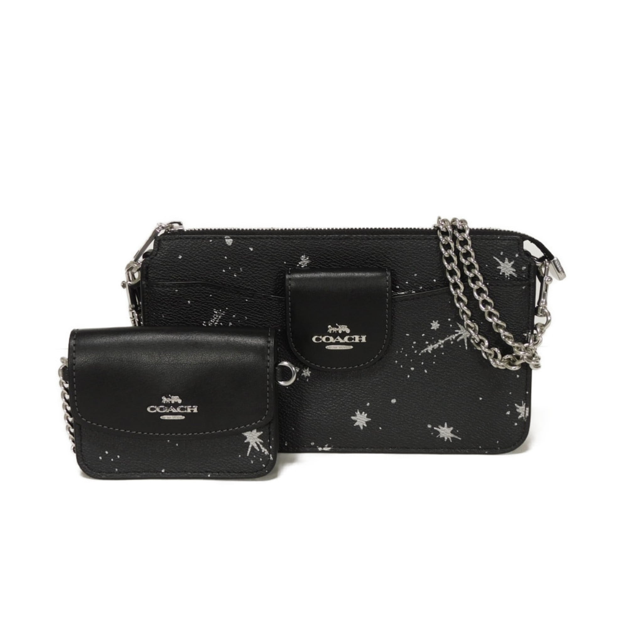 Coach Poppy Black Coated Canvas Shoulder Bag Sling Bag (Pre-Owned)