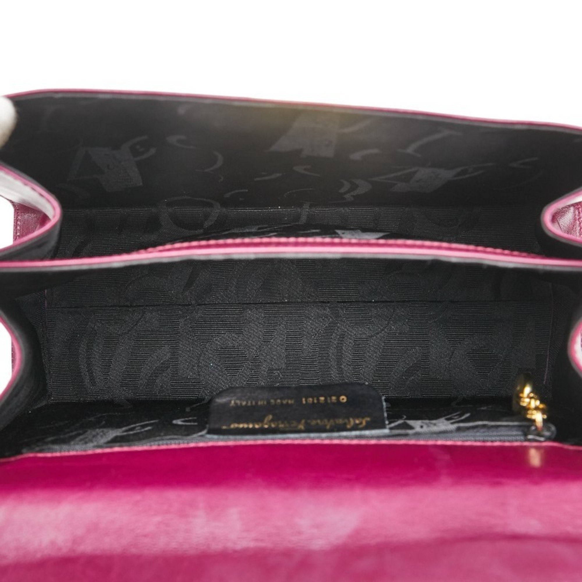 Salvatore Ferragamo Purple Leather Handbag Shoulder Bag (Pre-Owned)