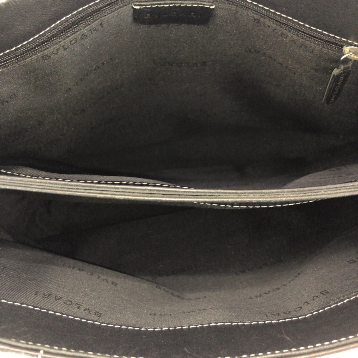Bvlgari Black Leather Shoulder Bag Tote Bag (Pre-Owned)