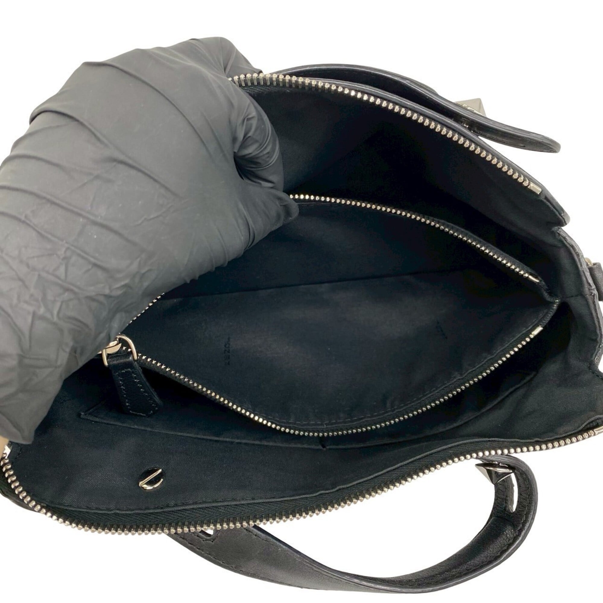 Fendi Black Leather Handbag Shoulder Bag (Pre-Owned)