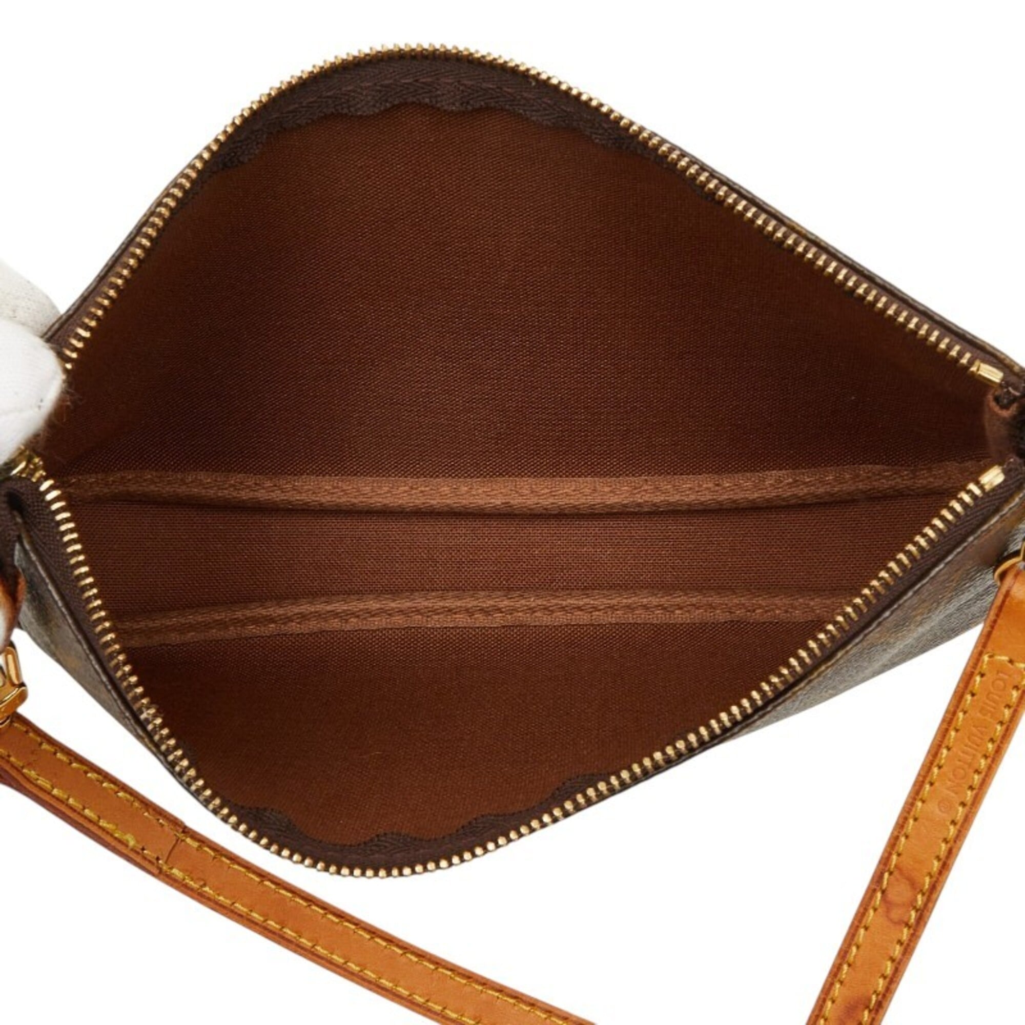 Louis Vuitton Brown Pvc Leather Handbag Pochette Shoulder Bag (Pre-Owned)