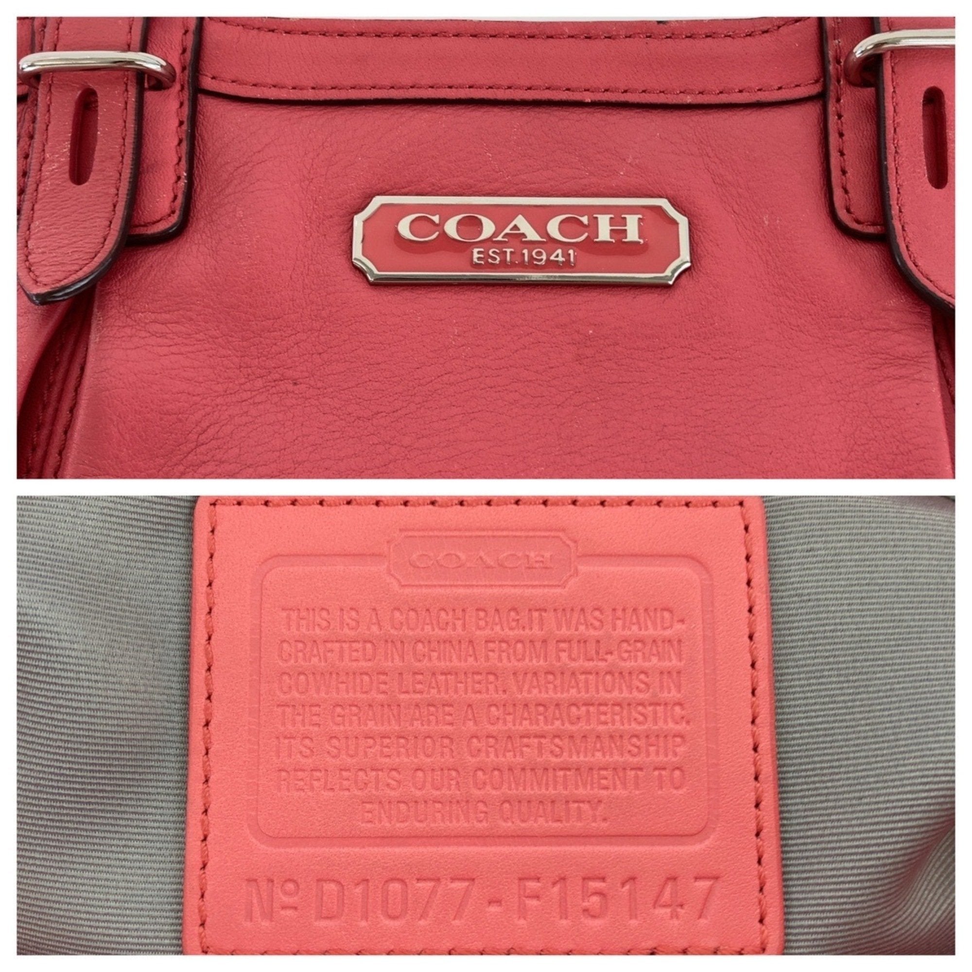 Coach Pink Leather Shoulder Bag Tote Bag (Pre-Owned)