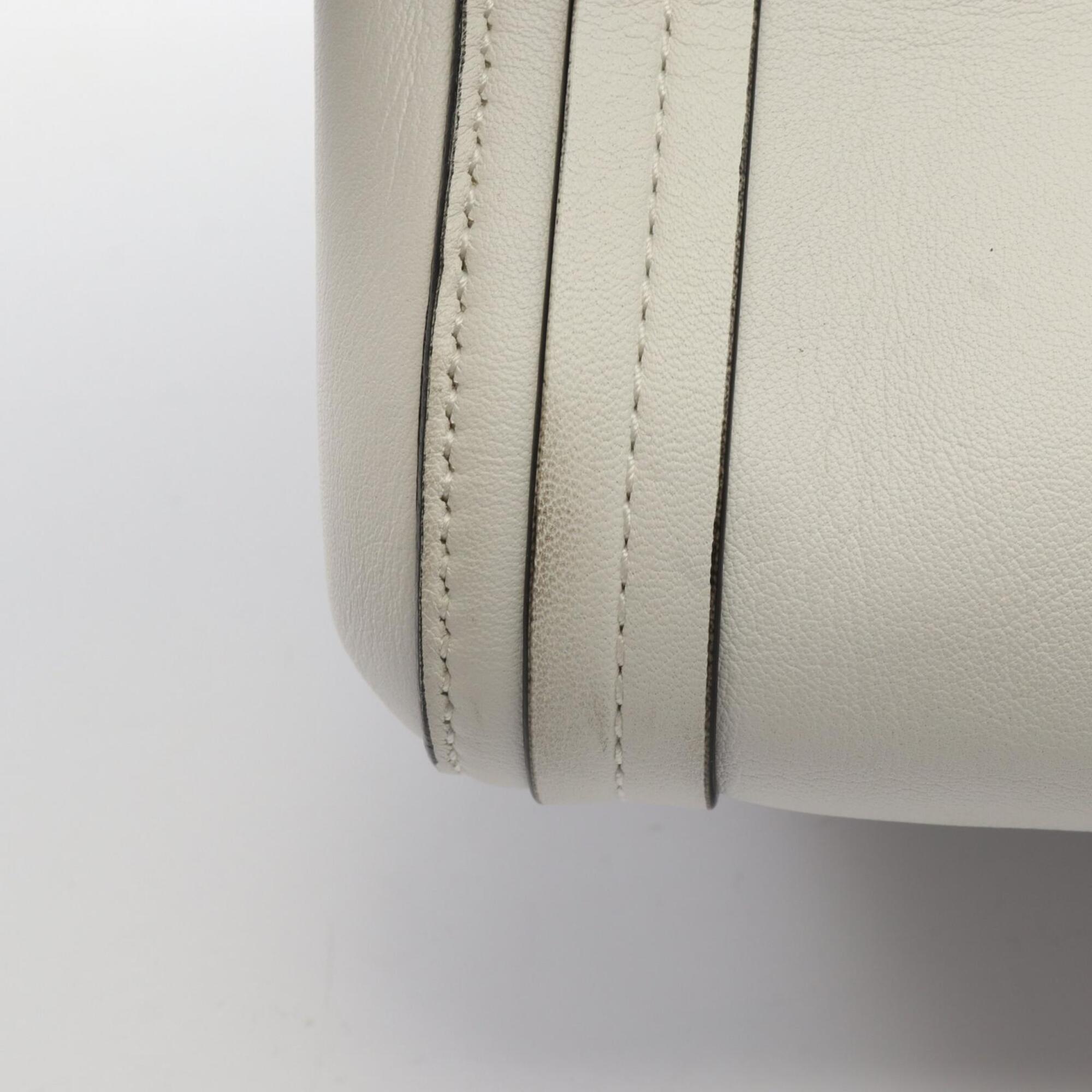 Christian Dior White Leather Handbag Tote Bag (Pre-Owned)