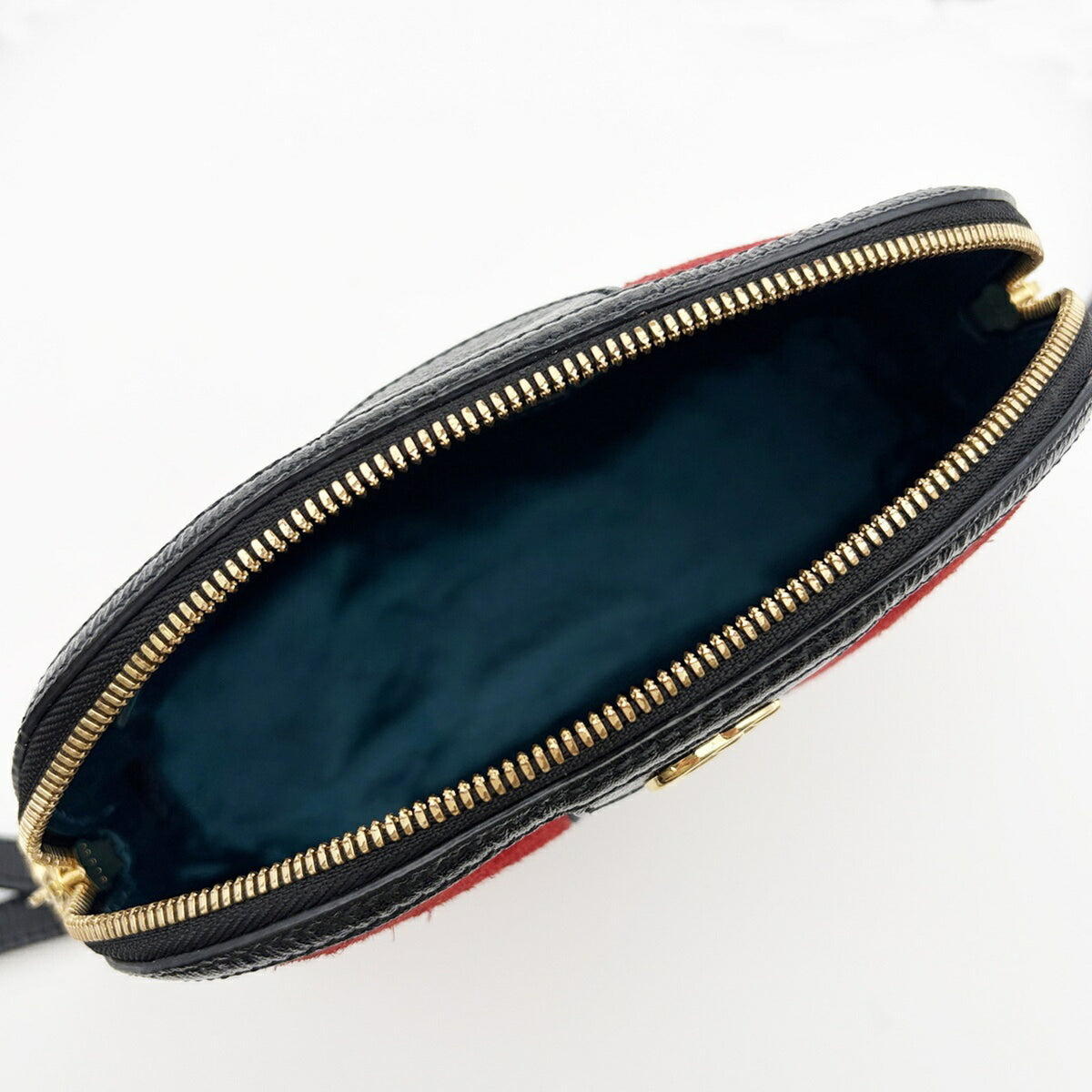 Gucci Black Red Color Suede Leather Shoulder Bag (Pre-Owned)