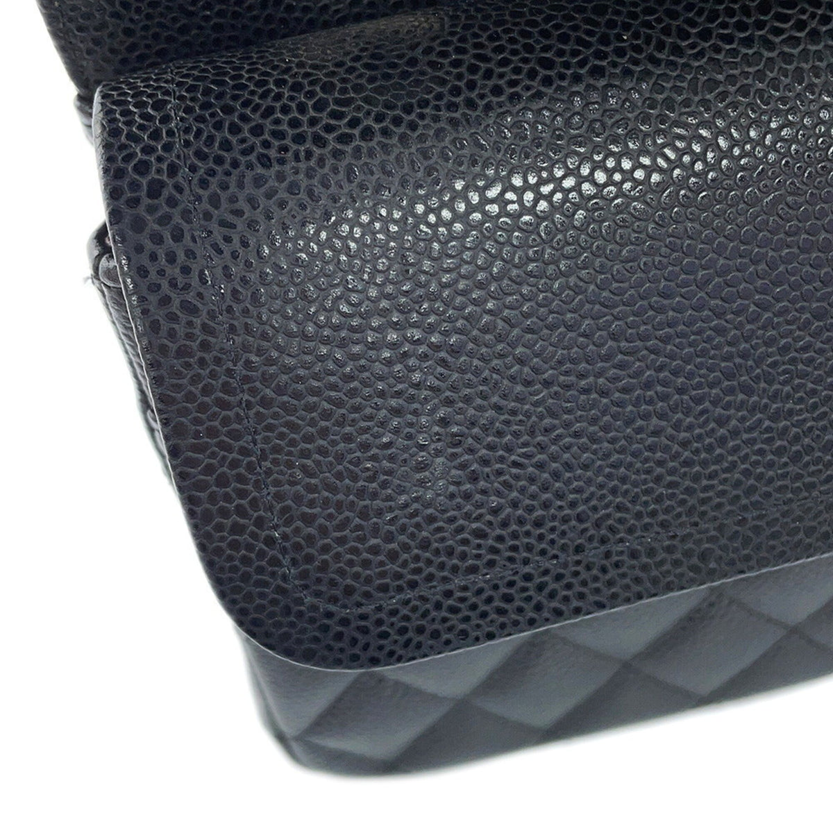 Chanel Matelasse Black Grained Calfskin Handbag Shoulder Bag (Pre-Owned)