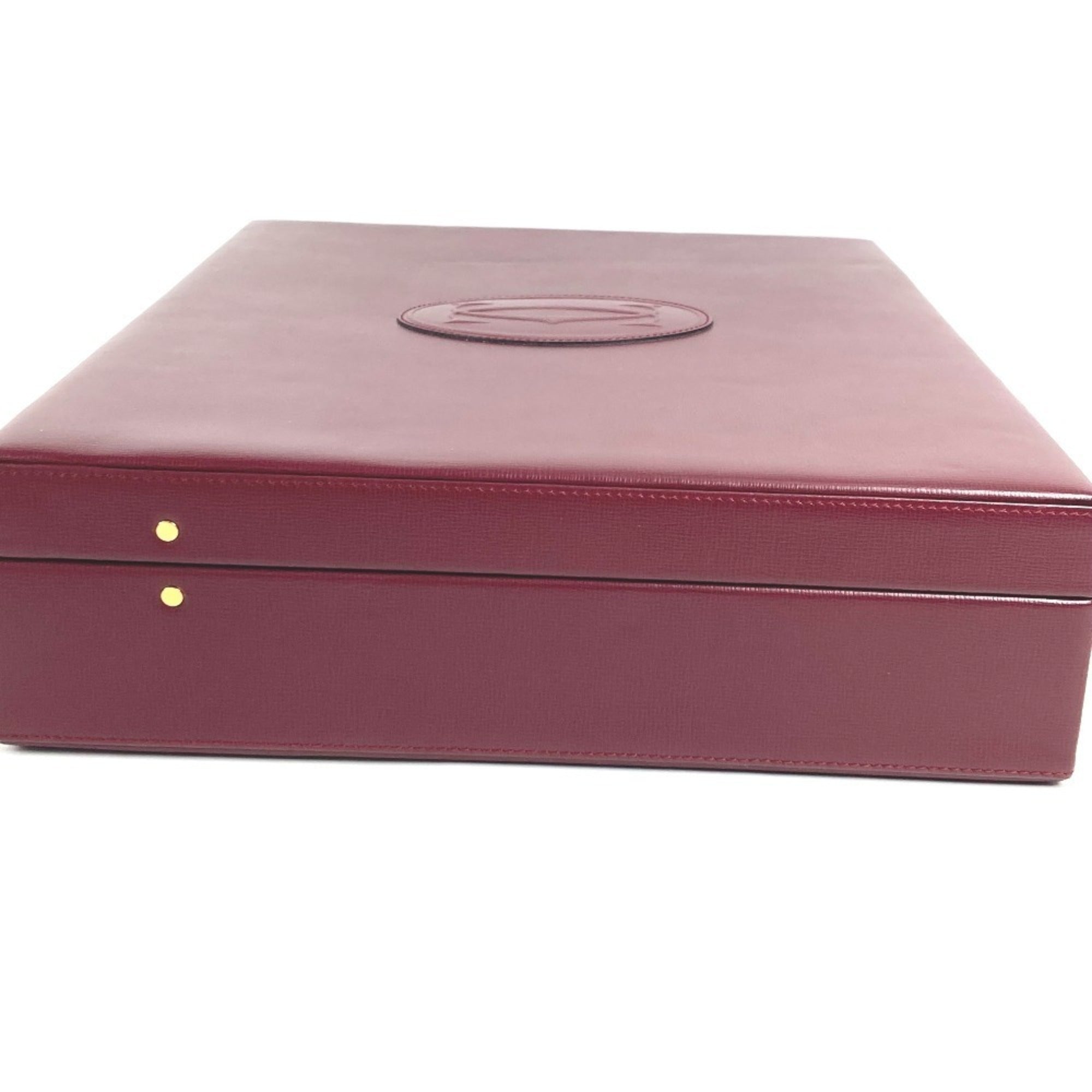 Cartier Wine Red Leather Handbag (Pre-Owned)