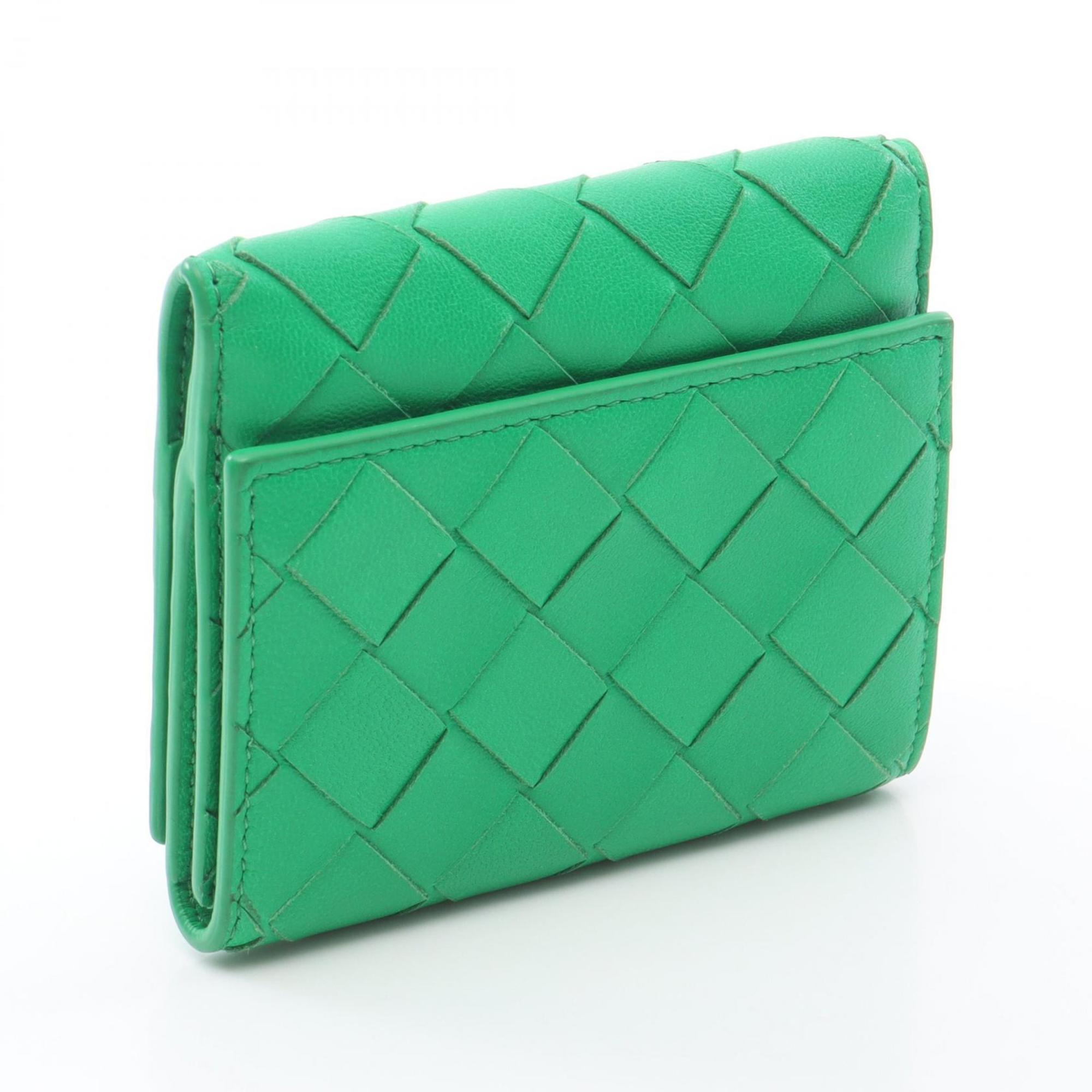Bottega Veneta Green Leather Coin Purse/Coin Case (Pre-Owned)