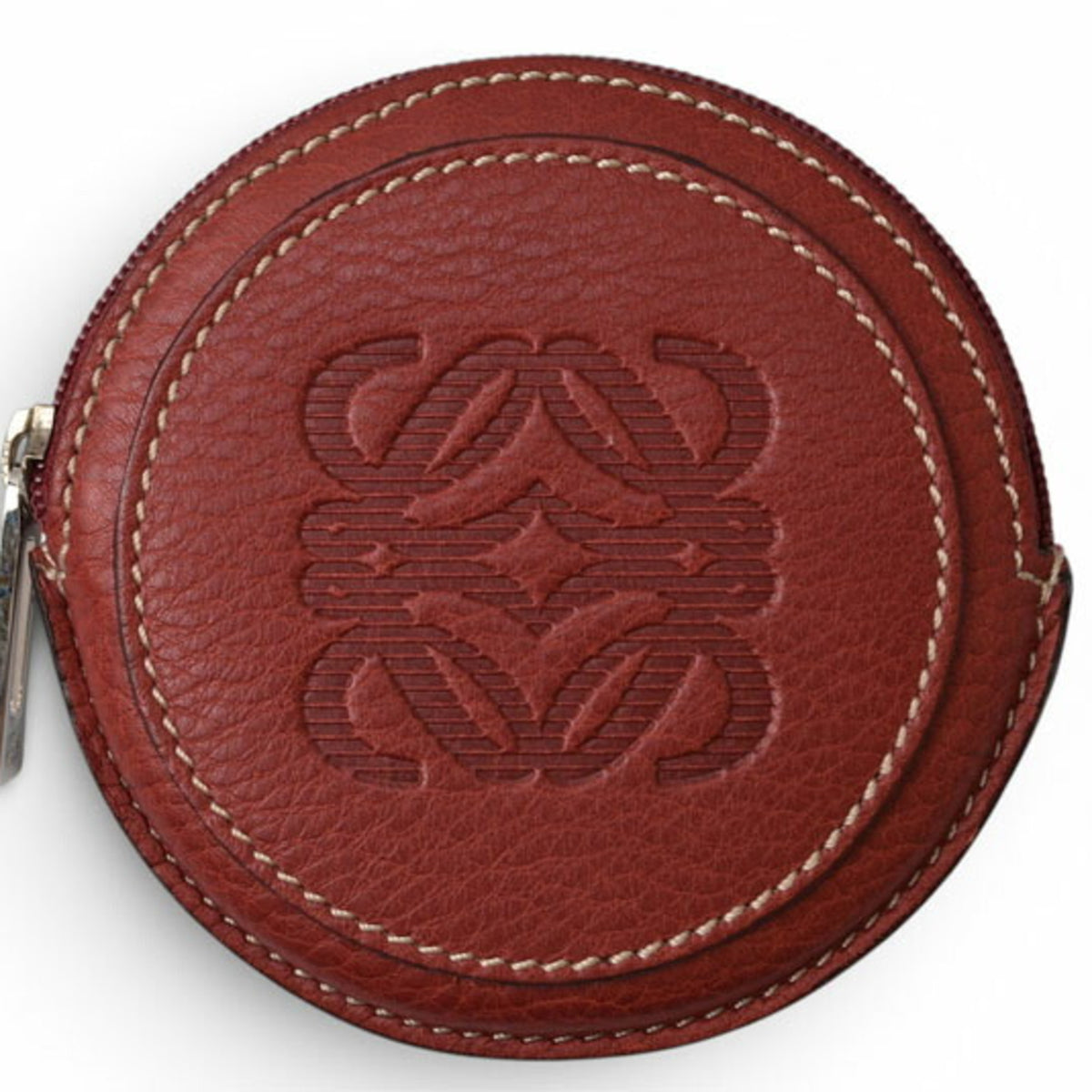 Loewe Bordeaux Leather Coin Purse/Coin Case (Pre-Owned)