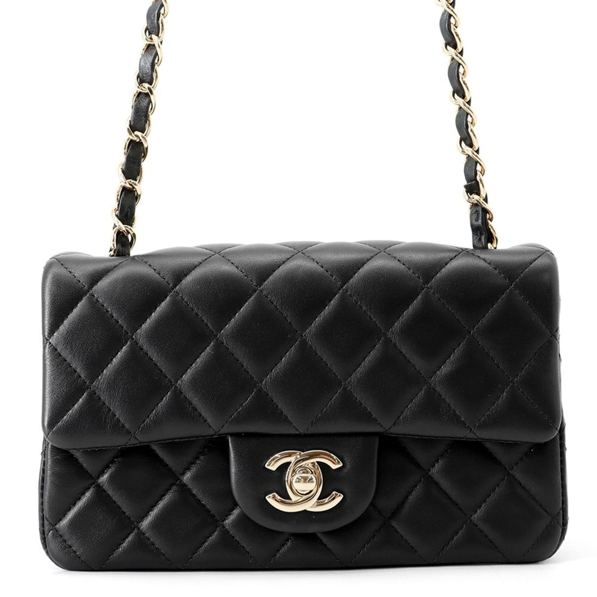 Chanel Black Leather Handbag Shoulder Bag (Pre-Owned)