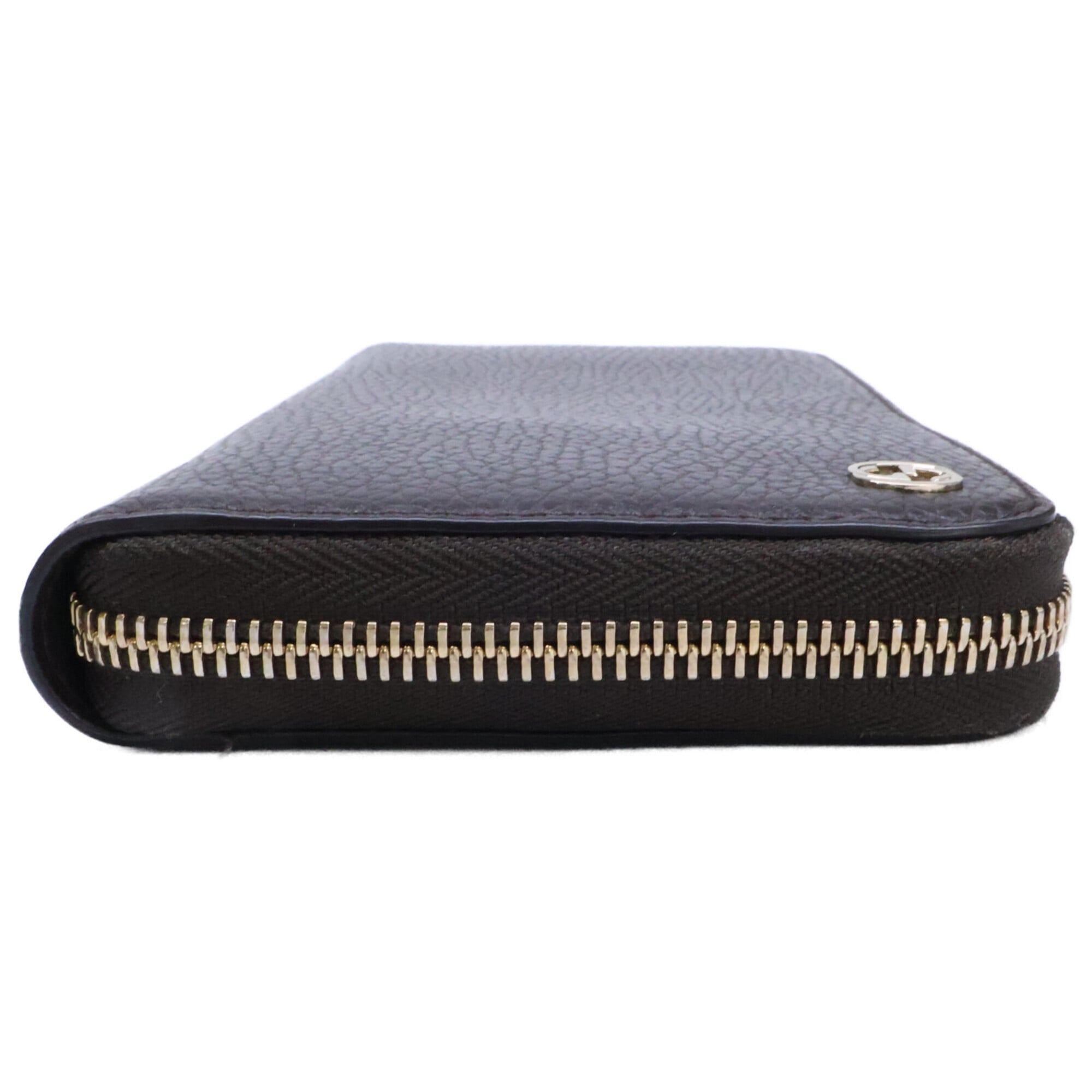 Gucci Dark Brown Leather Long Wallet (Bi-Fold) (Pre-Owned)