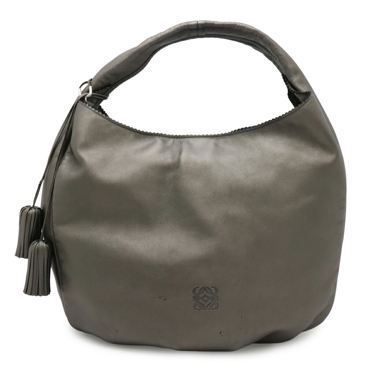 Loewe Metallic Silver Leather Handbag Shoulder Bag (Pre-Owned)