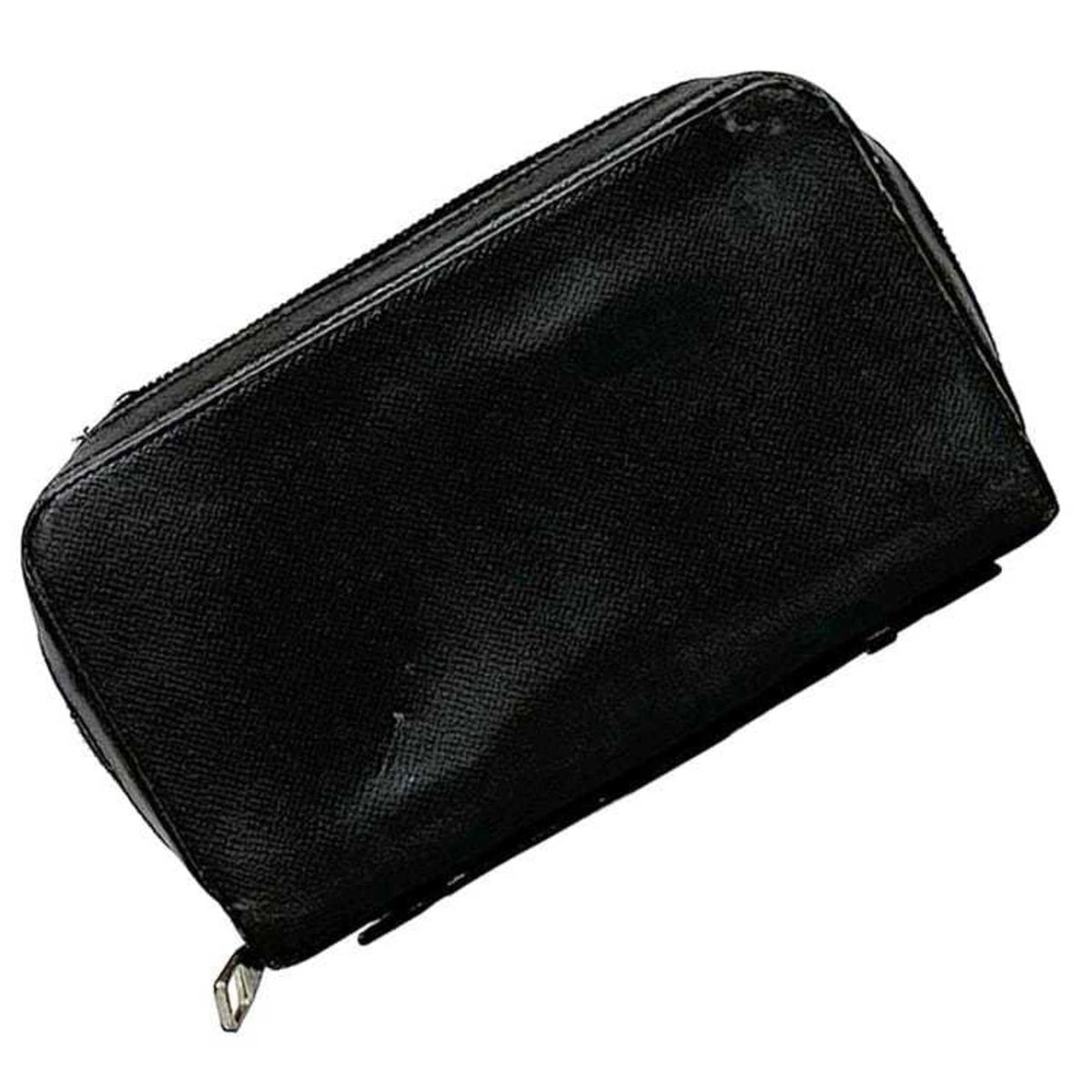 Louis Vuitton Ardoise Black Taiga Leather Long Wallet (Bi-Fold) (Pre-Owned)