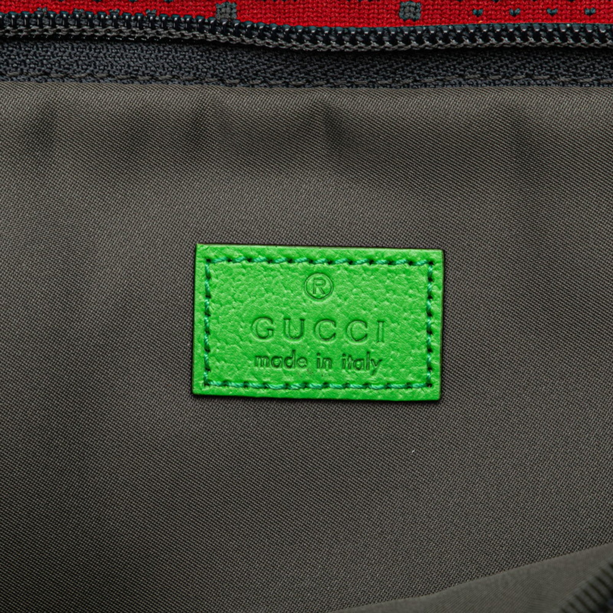Gucci Gray Red Color Nylon Rubber Fanny Pack Sling Bag (Pre-Owned)