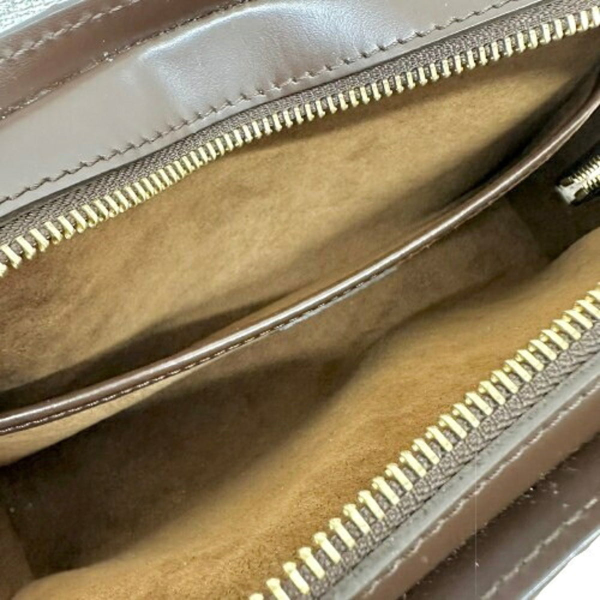 Louis Vuitton Brown Damier Canvas Leather Clutch Bag (Pre-Owned)