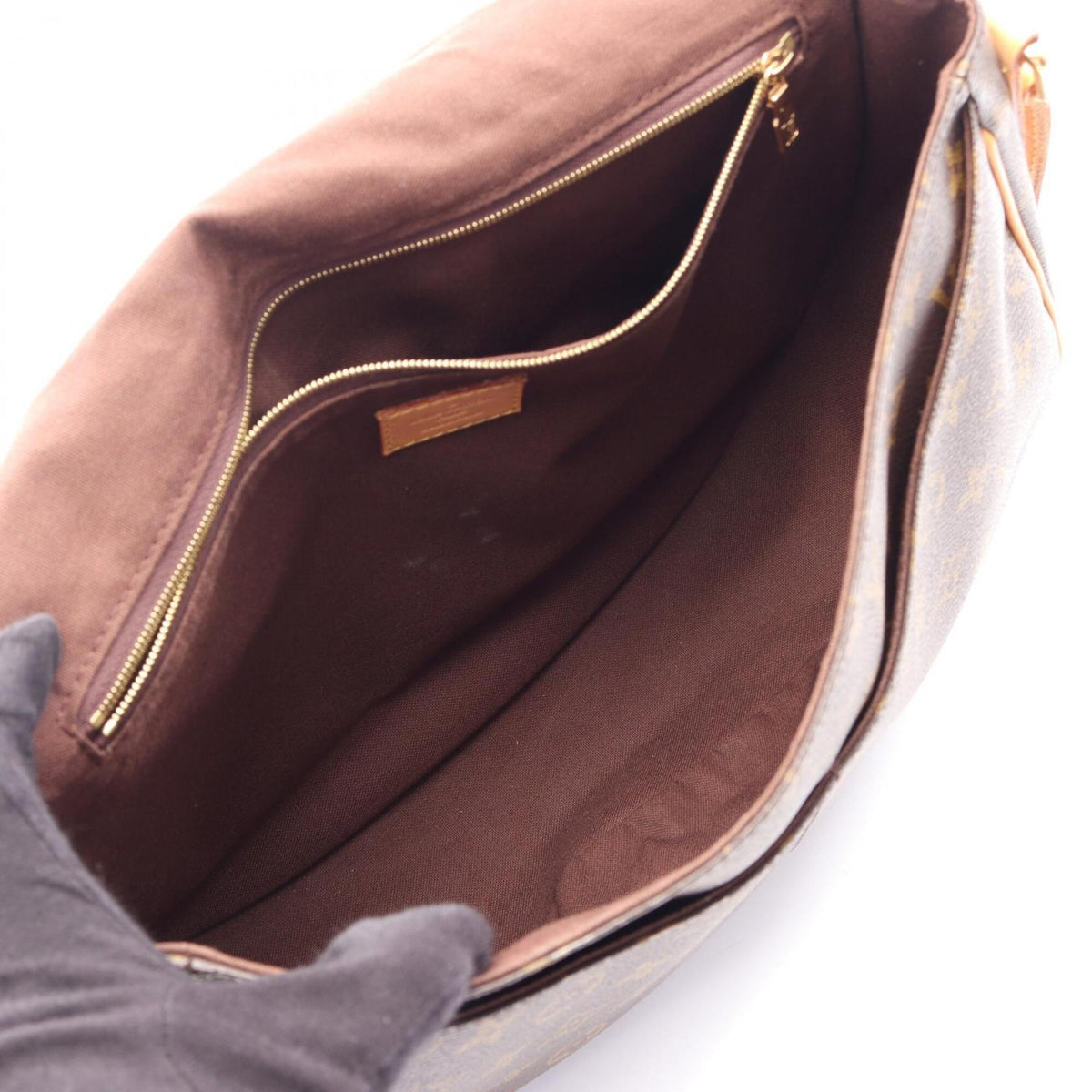 Louis Vuitton Brown Coated Canvas Leather Handbag Shoulder Bag (Pre-Owned)