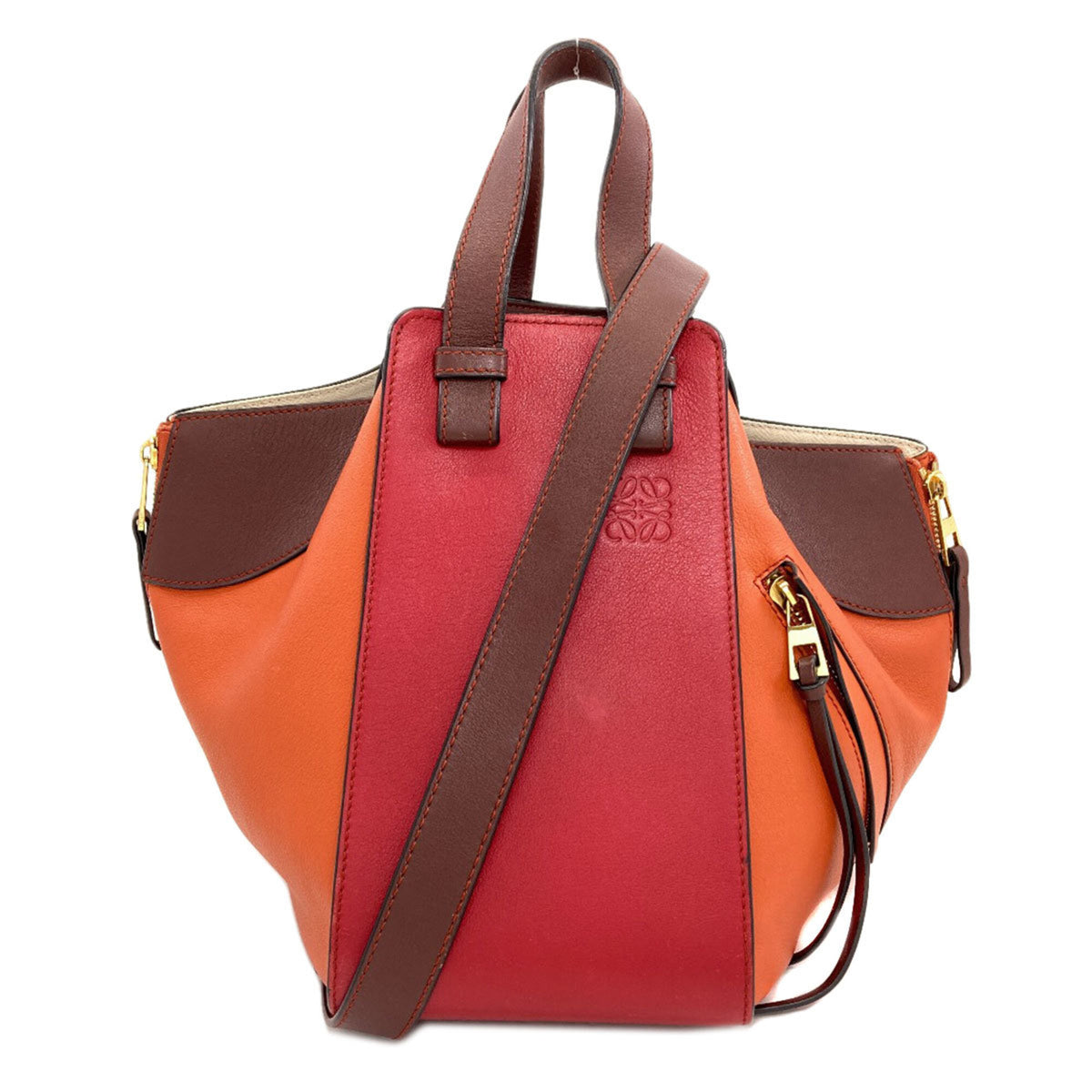 Loewe Brown Orange Leather Handbag (Pre-Owned)