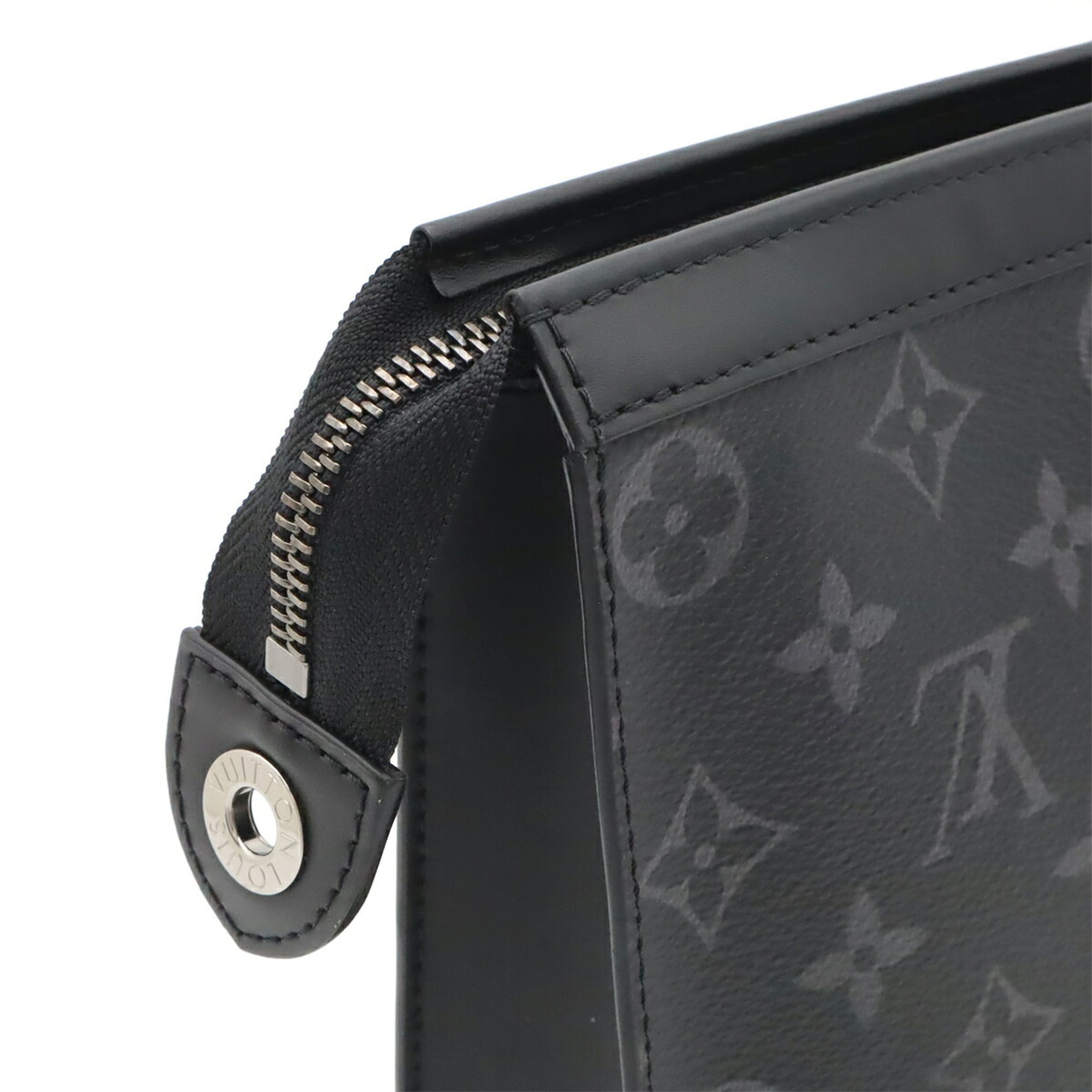 Louis Vuitton Black Gray Monogram Eclipse Canvas Clutch Bag Pochette (Pre-Owned)