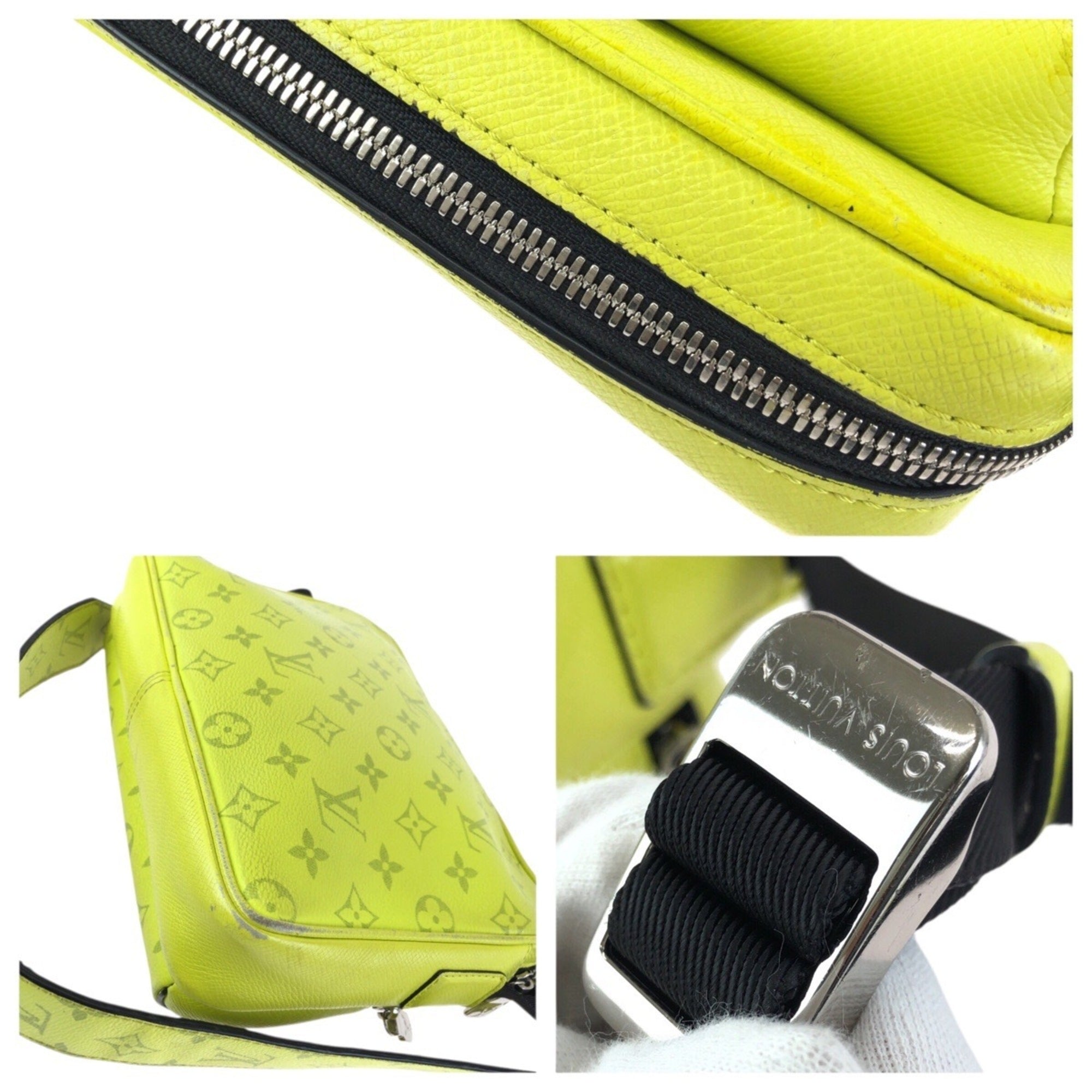 Louis Vuitton Black Yellow Pvc Messenger Bag Shoulder Bag (Pre-Owned)