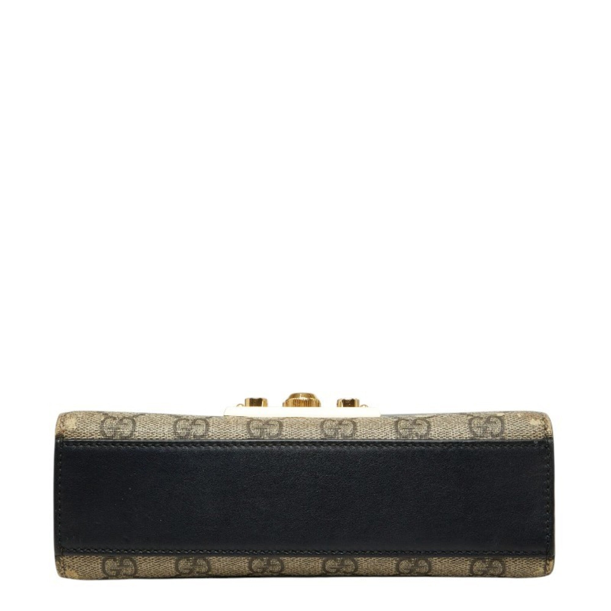 Gucci Black Brown Leather Shoulder Bag (Pre-Owned)