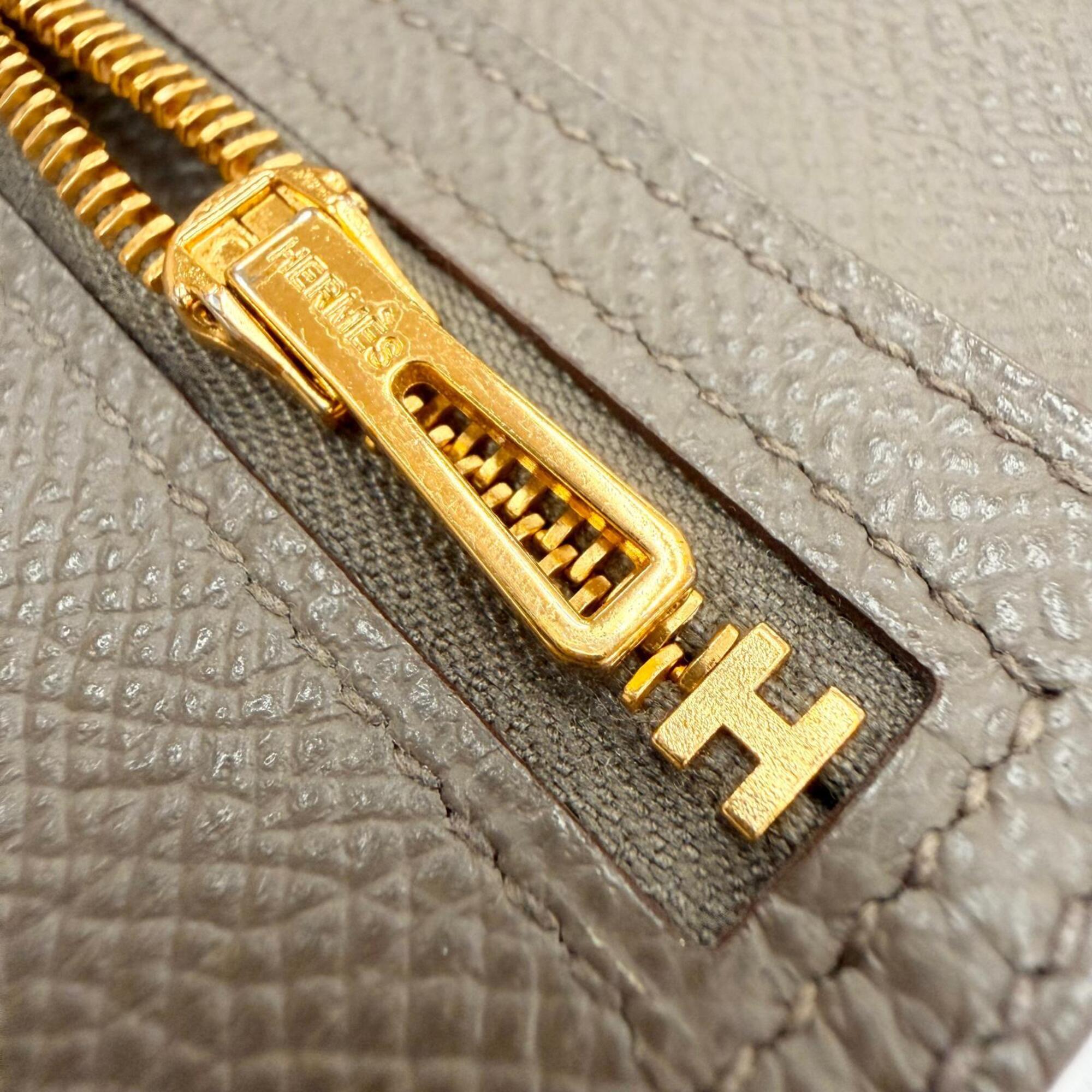 Hermes Taupe Epsom Leather Long Wallet (Bi-Fold) (Pre-Owned)