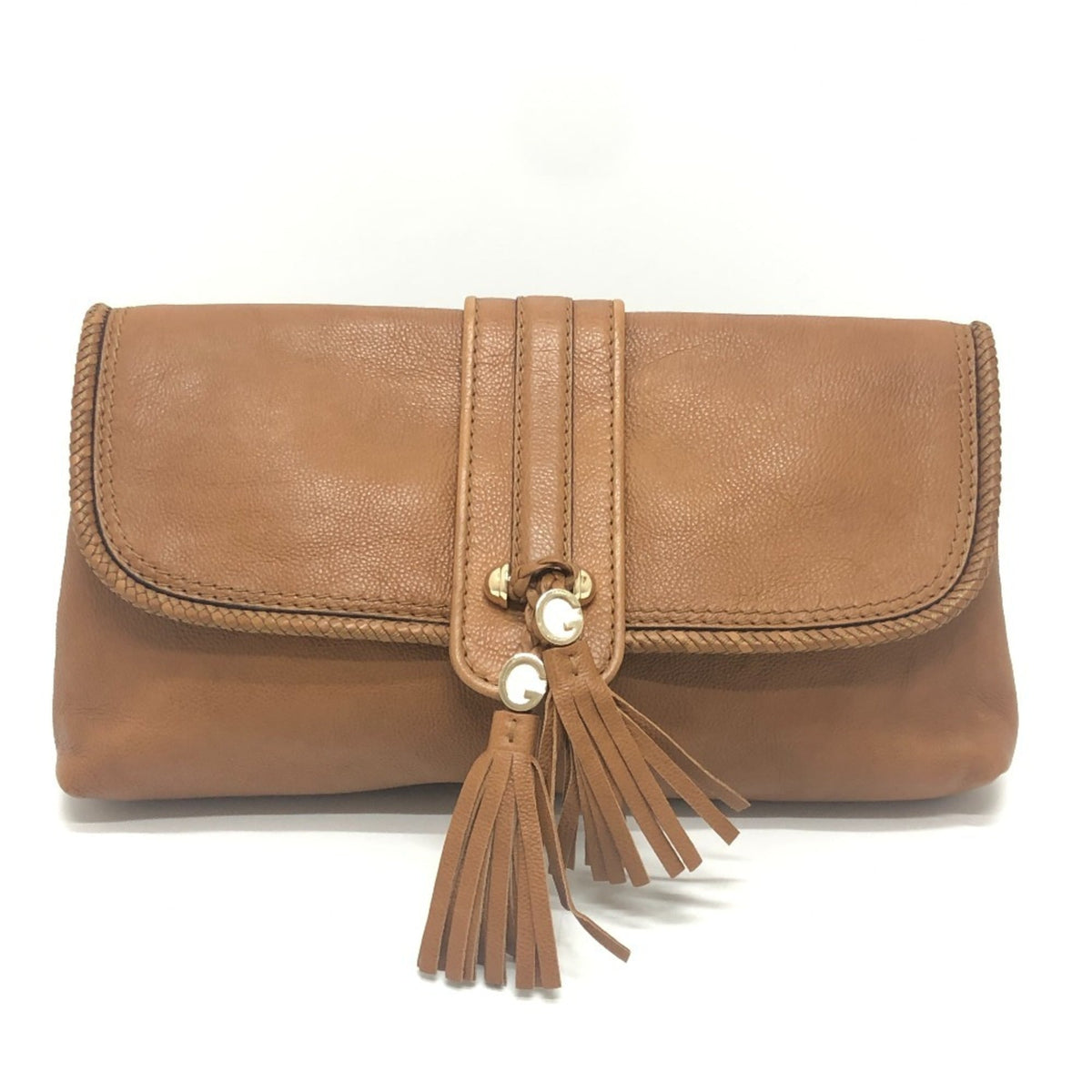Gucci Brown Leather Clutch Bag (Pre-Owned)