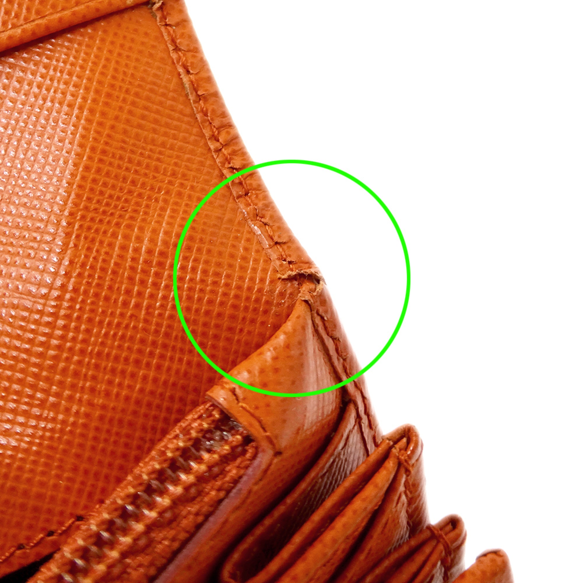 Prada Orange Leather Long Wallet (Bi-Fold) (Pre-Owned)