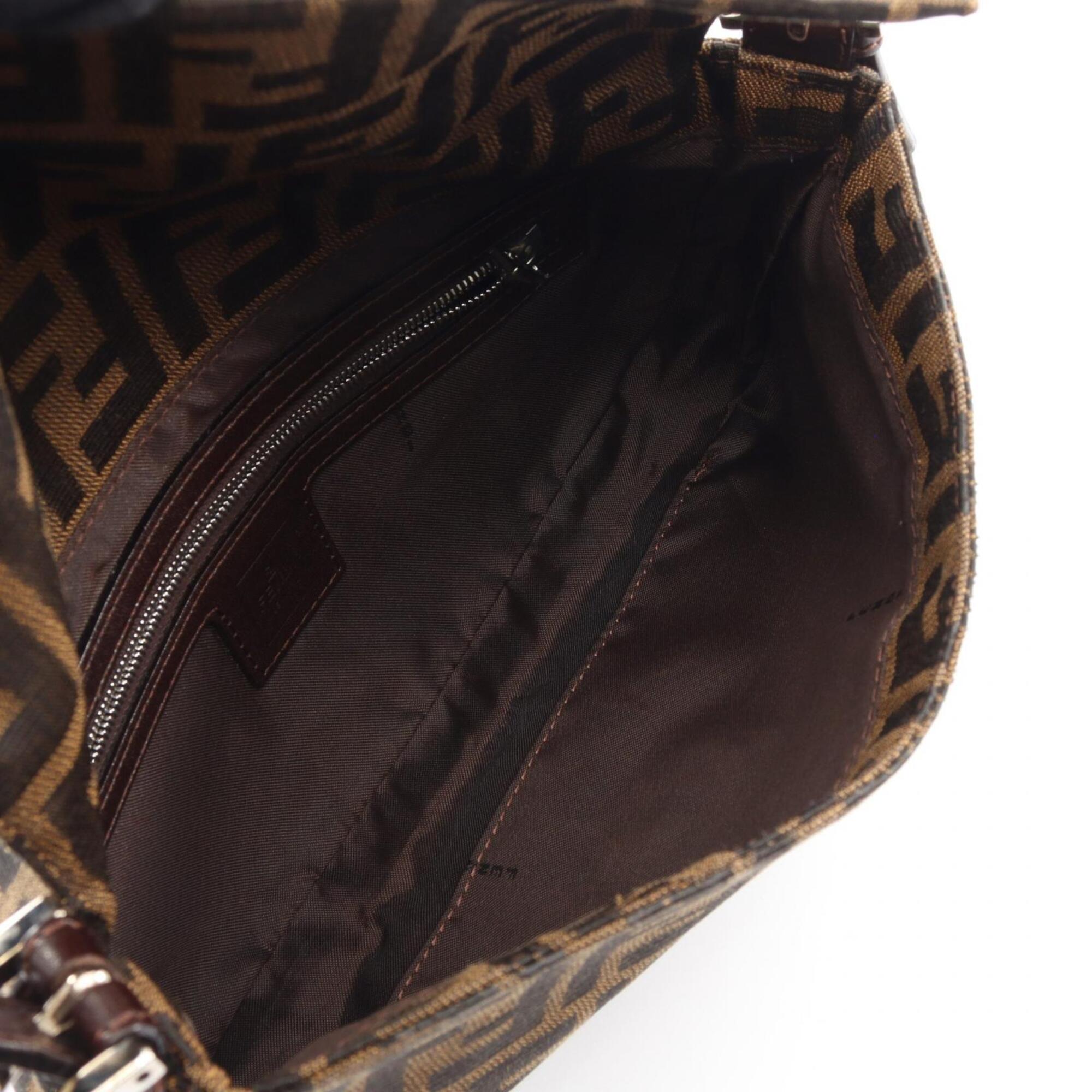 Fendi Brown Canvas Leather Handbag (Pre-Owned)