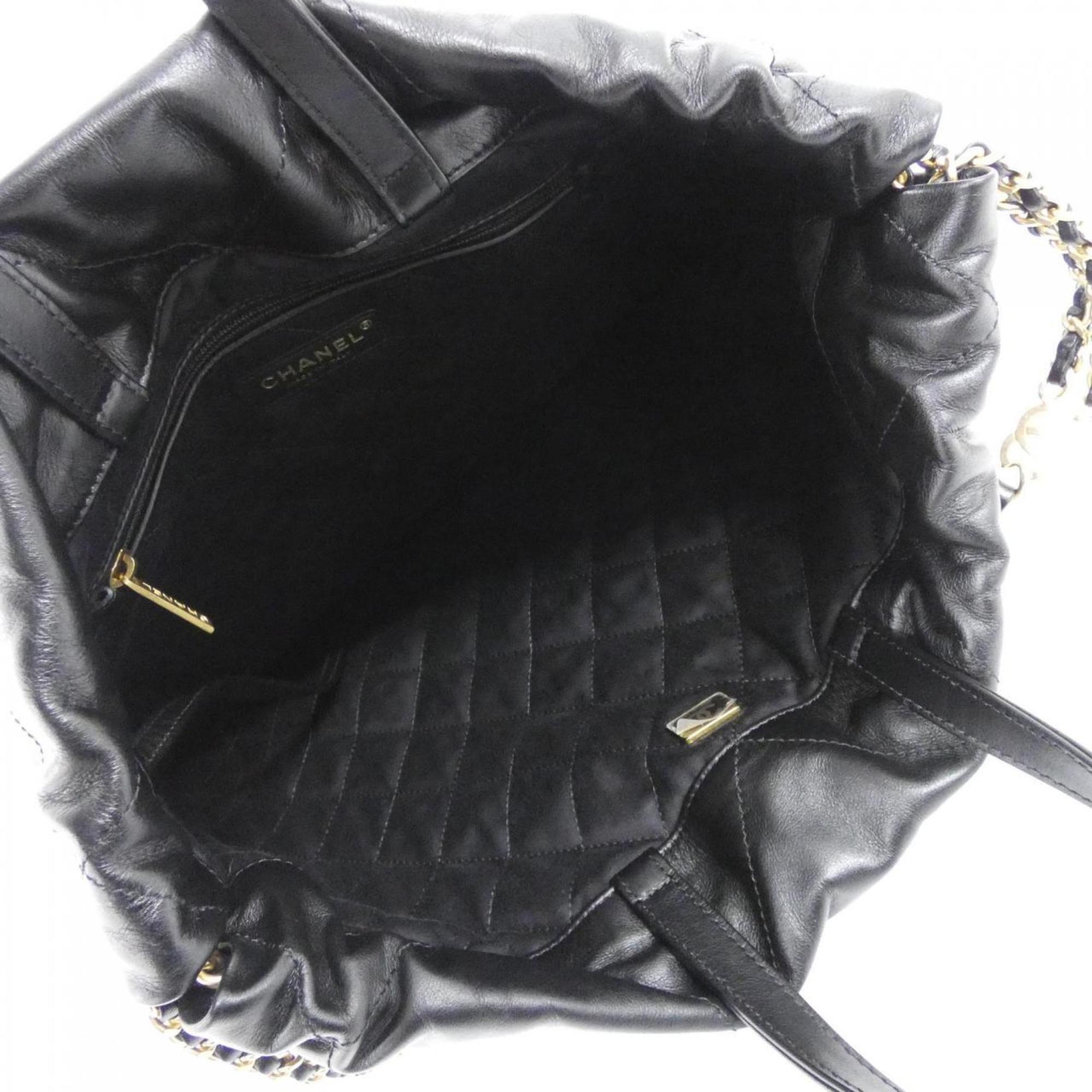 Chanel Black Leather Backpack (Pre-Owned)