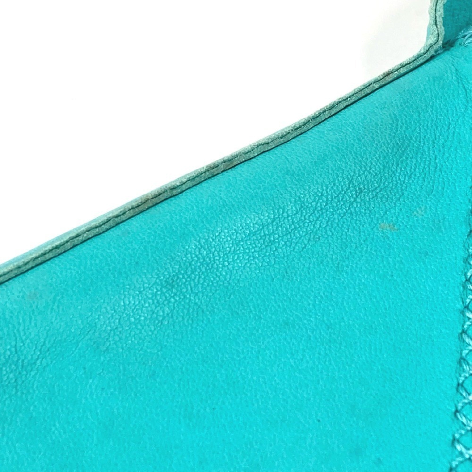 Hermes Turquoise Leather Pochette Shoulder Bag (Pre-Owned)