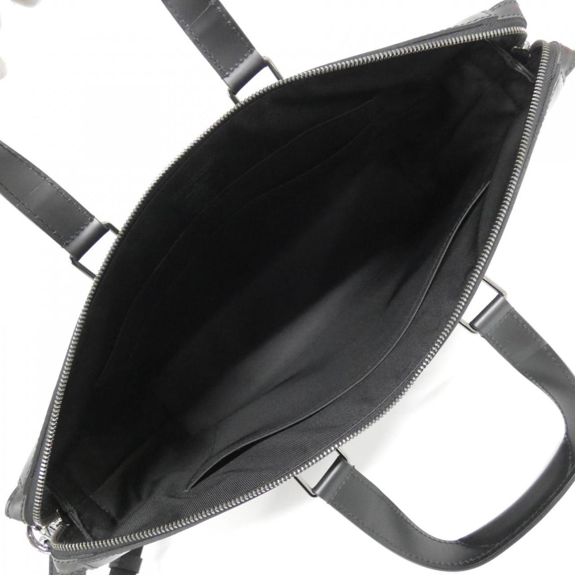 Louis Vuitton Black Coated Canvas Briefcase Handbag (Pre-Owned)