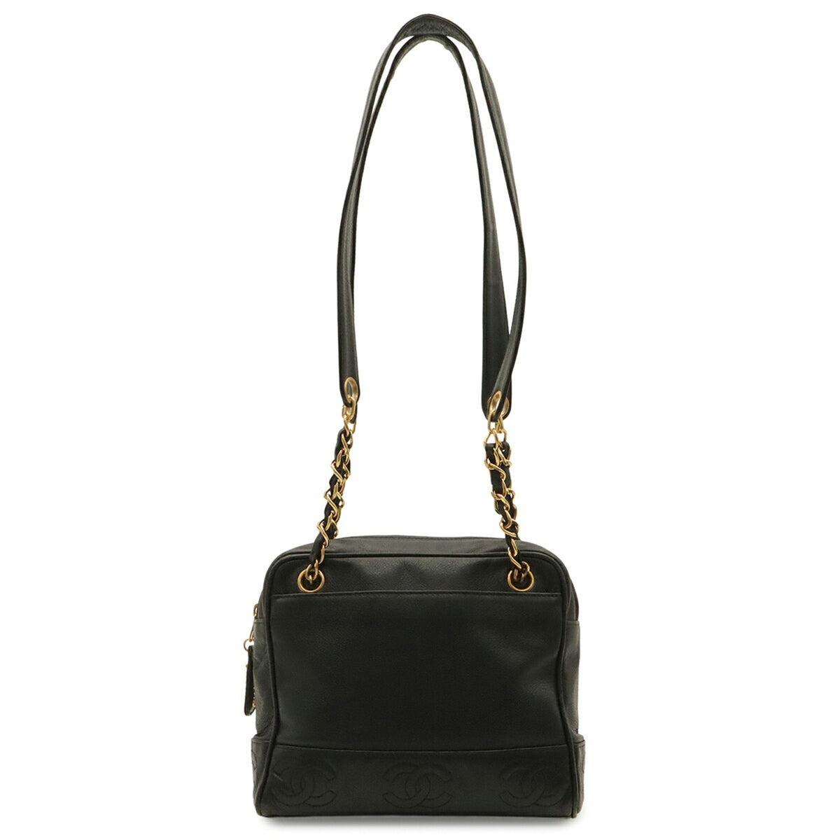 Chanel Black Grained Calfskin Shoulder Bag Tote Bag (Pre-Owned)